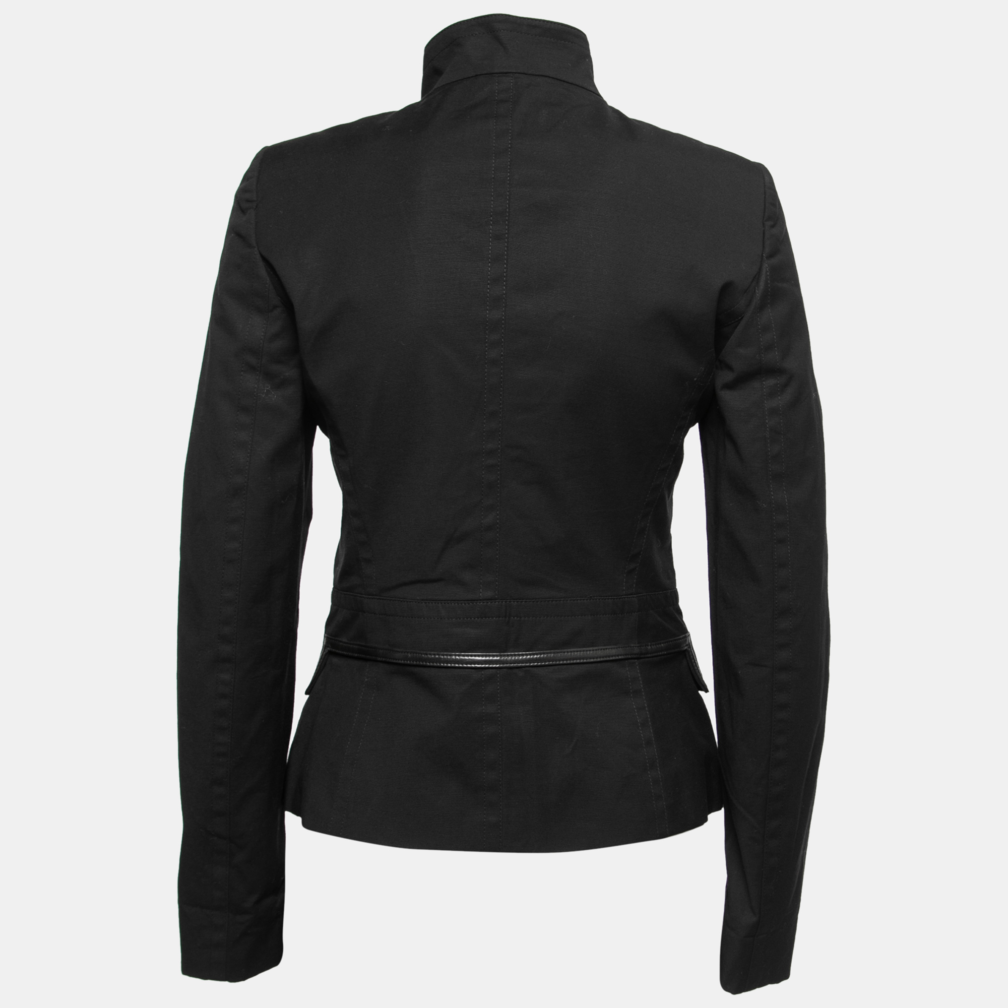 

Gucci Black Cotton Pocket Detail Zip Front Jacket