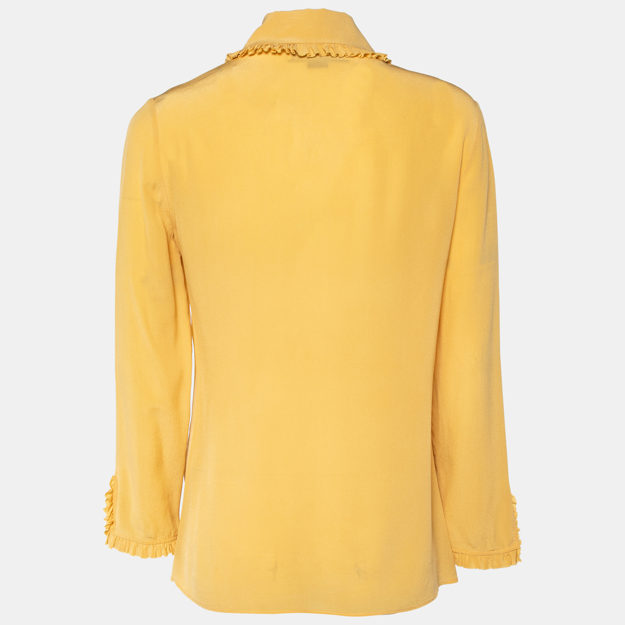 

Gucci Yellow Crepe Silk Front Button Shirt