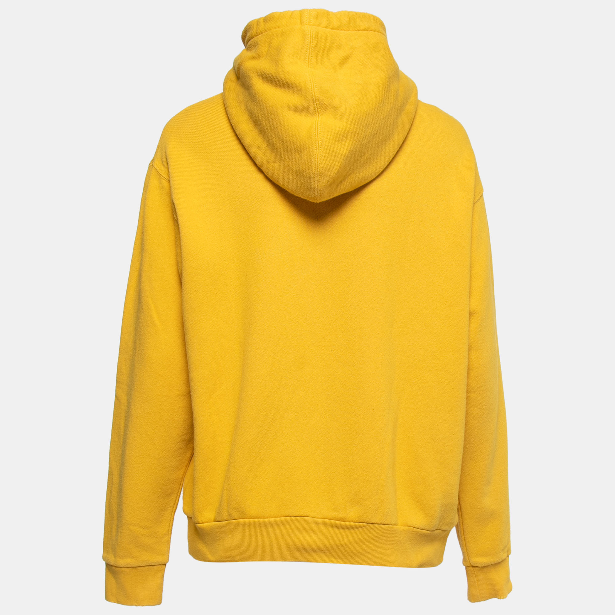 

Gucci Yellow Cotton Logo Graphic Print Oversized Hoodie
