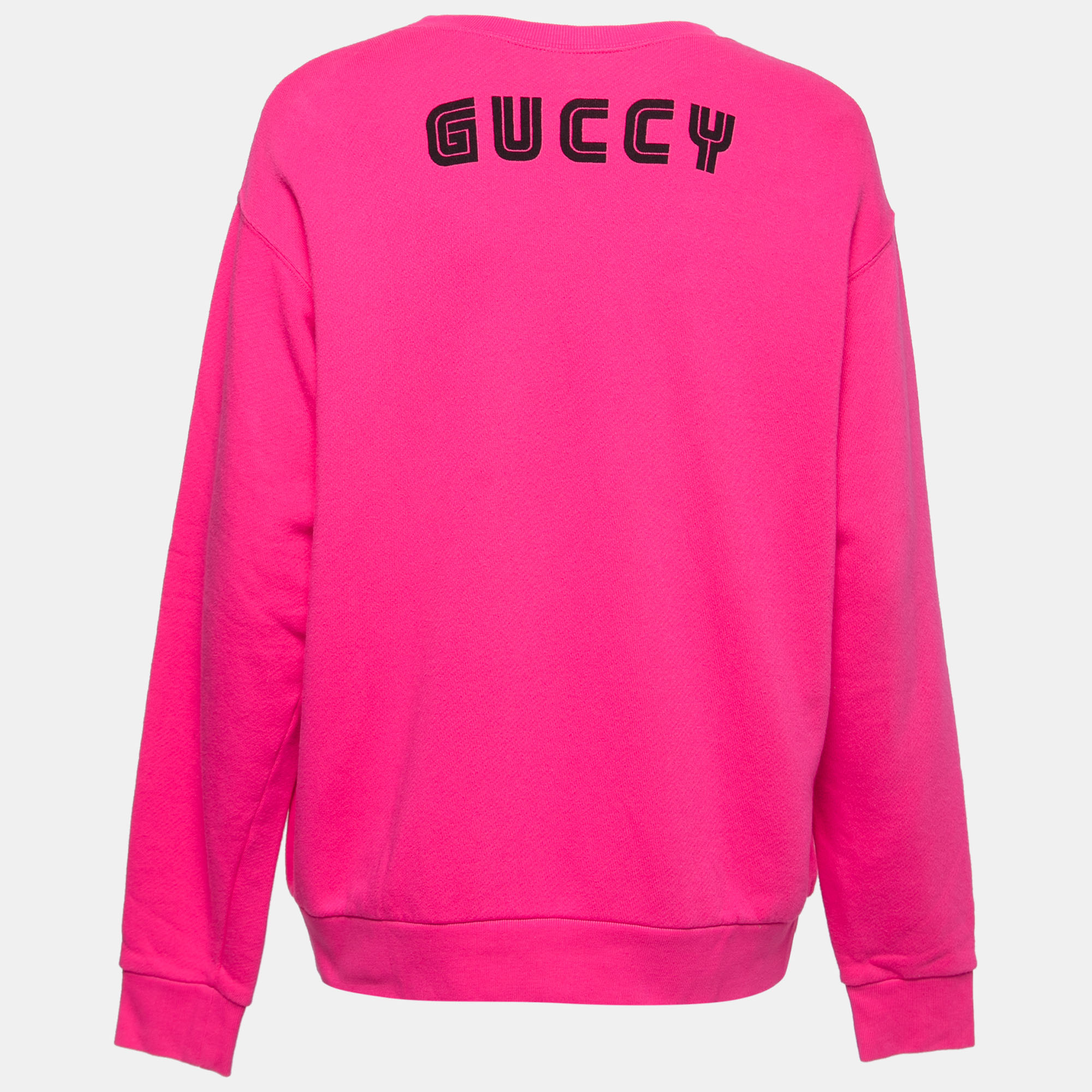 

Gucci X Elton John Pink Heart Sequin Embellished Cotton Sweatshirt