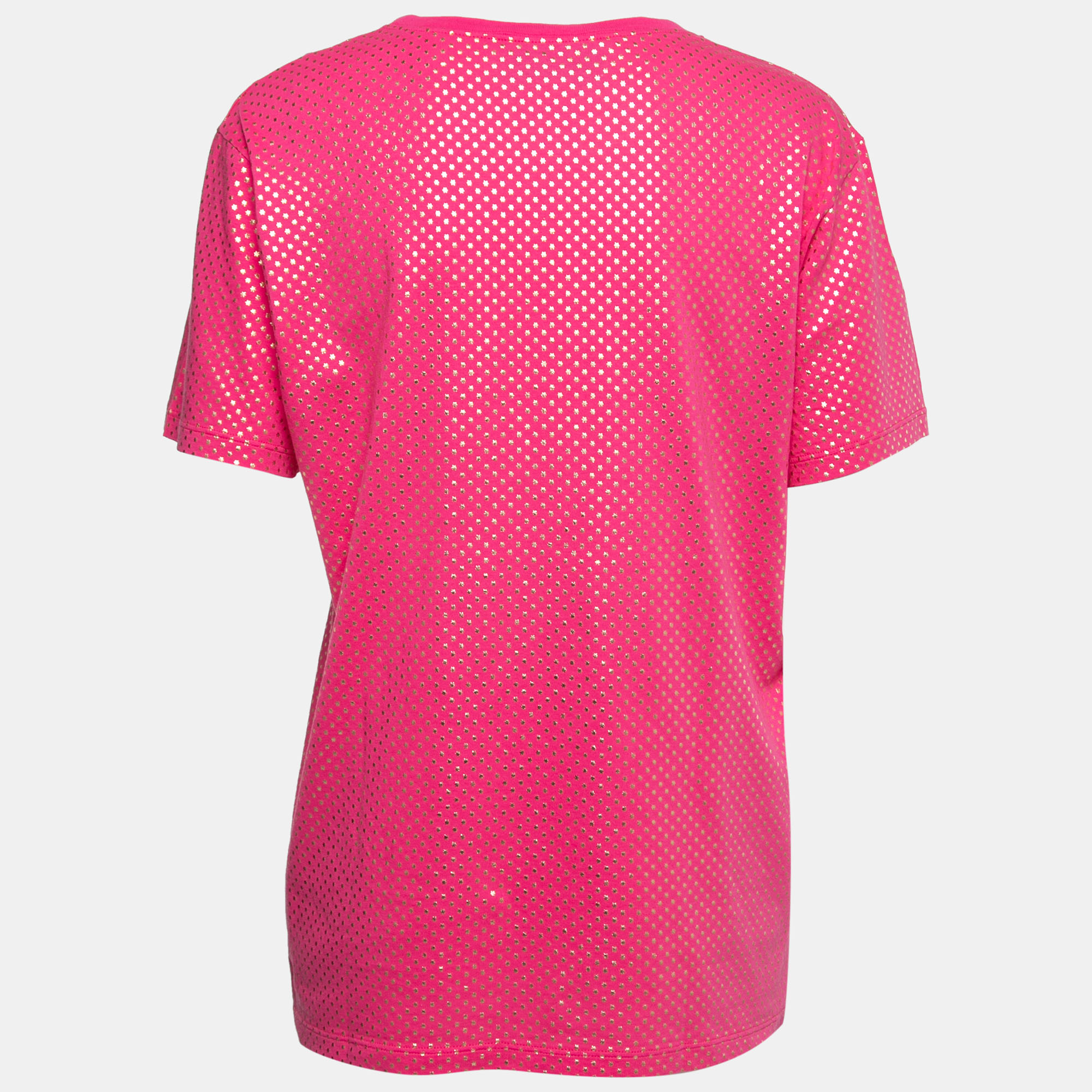 

Gucci Pink Logo Star Printed Cotton Short Sleeve T-Shirt