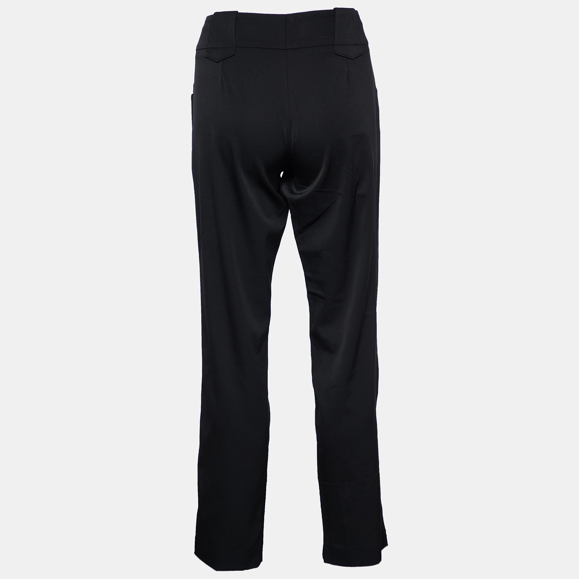 

Gucci Vintage Black Wool Wide Loop Detail Pants