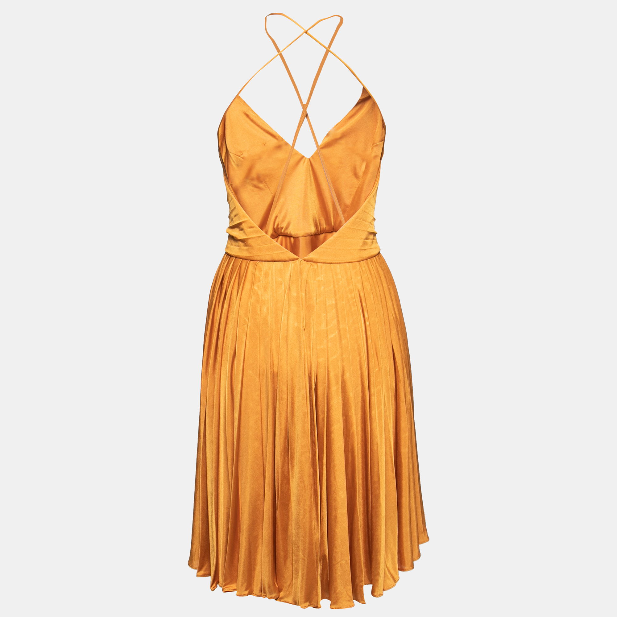 

Gucci Mustard Yellow Jersey Plisse Mini Dress