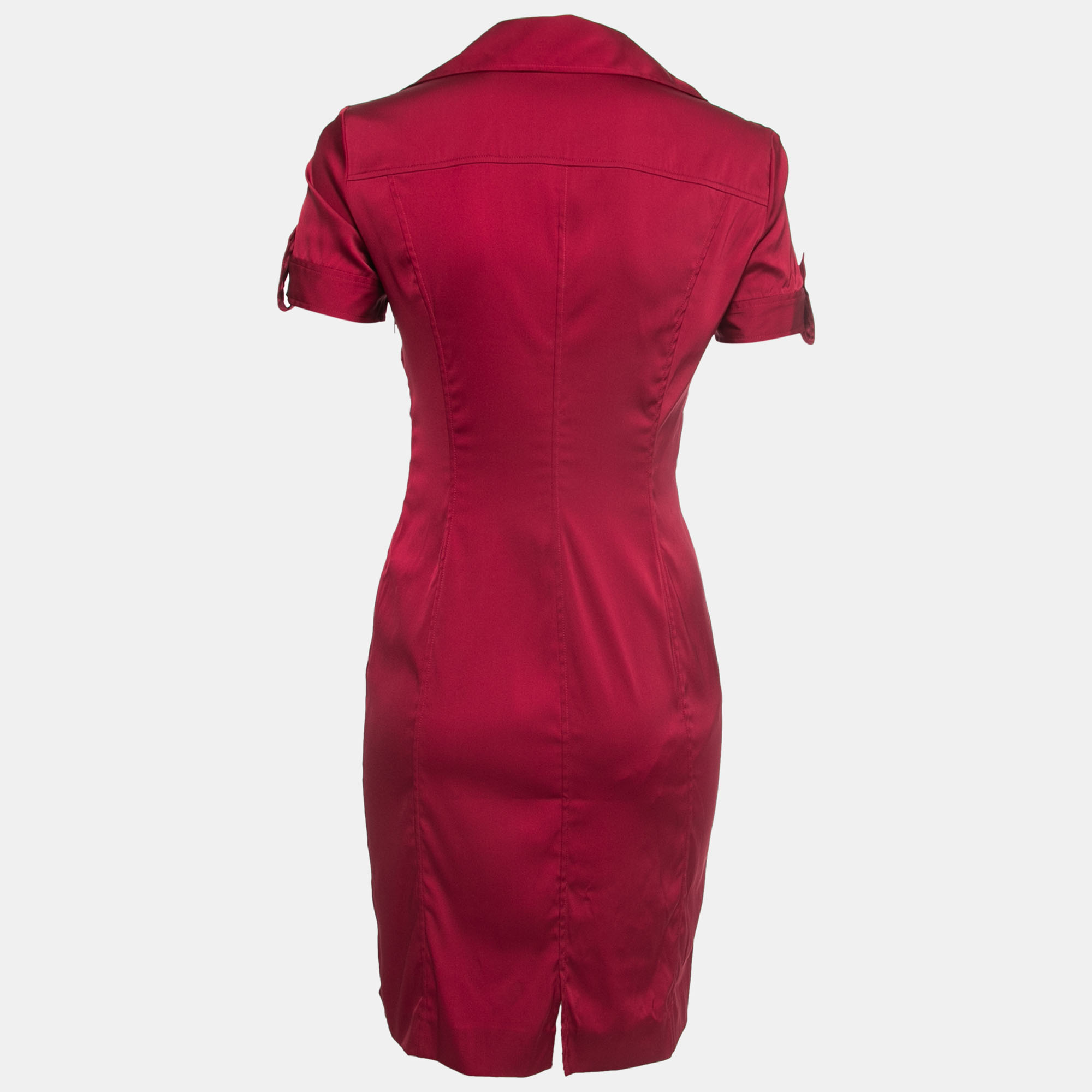 

Gucci Red Stretch-Silk Short Sleeve V-Neck Dress