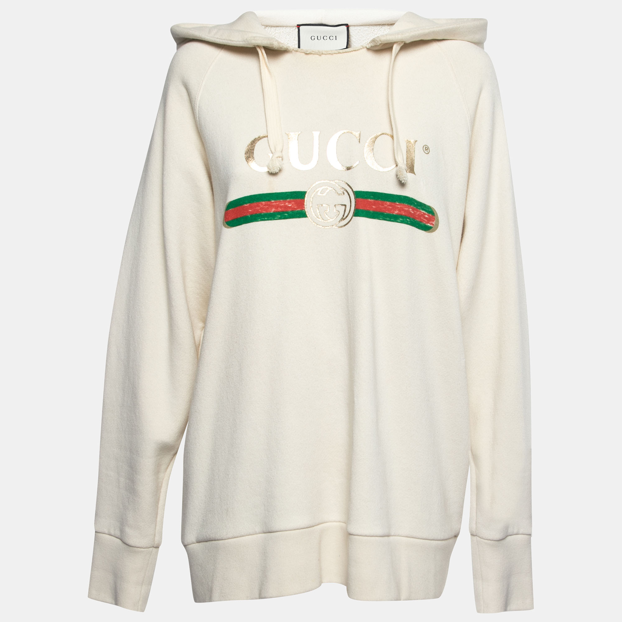 

Gucci Cream Cotton Blind for Love Dogs Embroidered Hooded Sweatshirt M