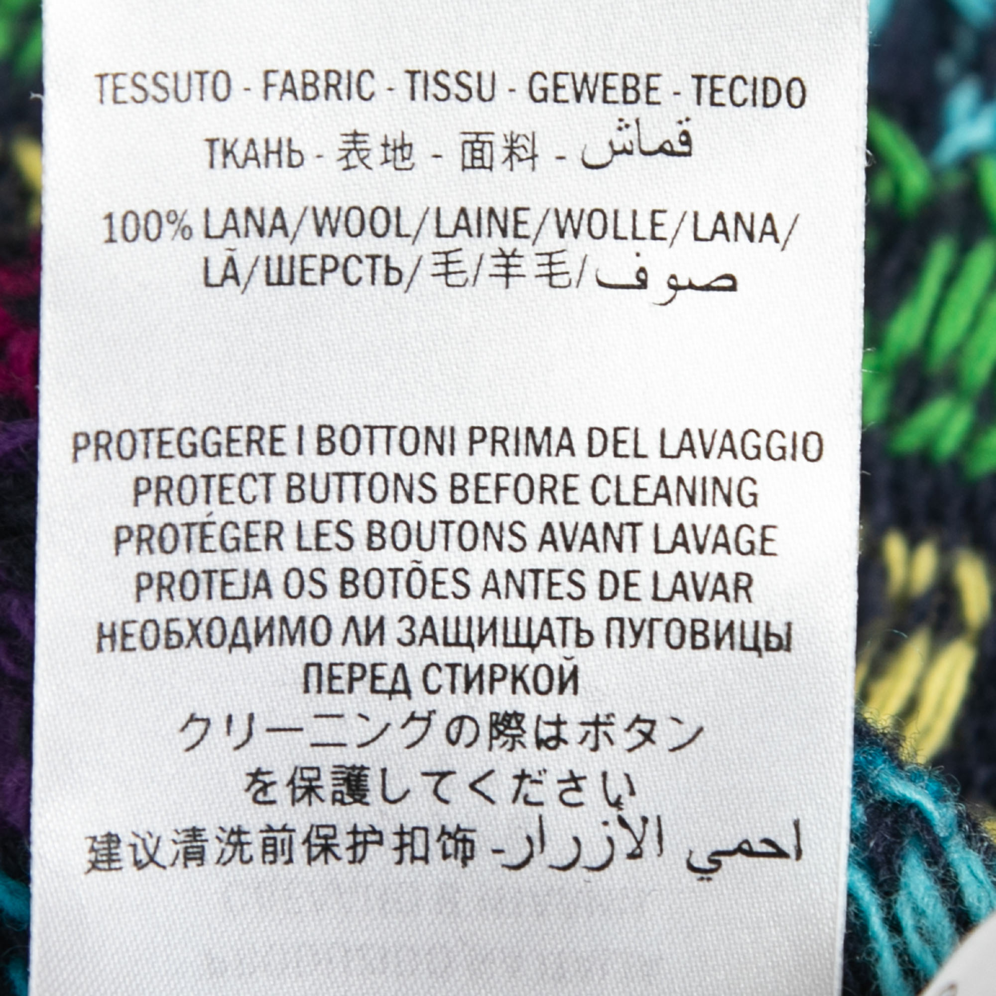 Gucci Navy Blue Multicolor Hollywood Patterned Wool Sweater M 