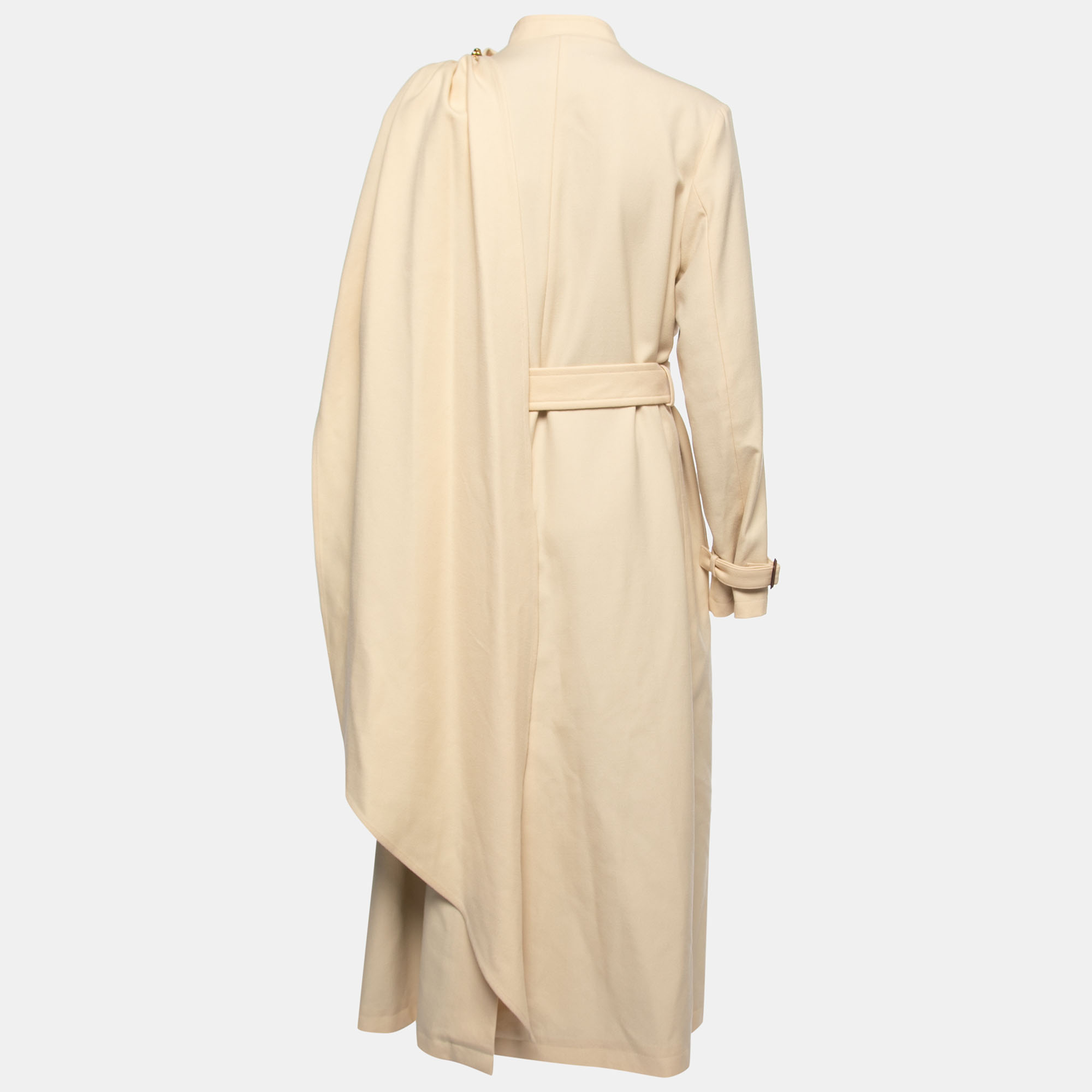 

Gucci Beige Wool Draped Belted Layered Coat