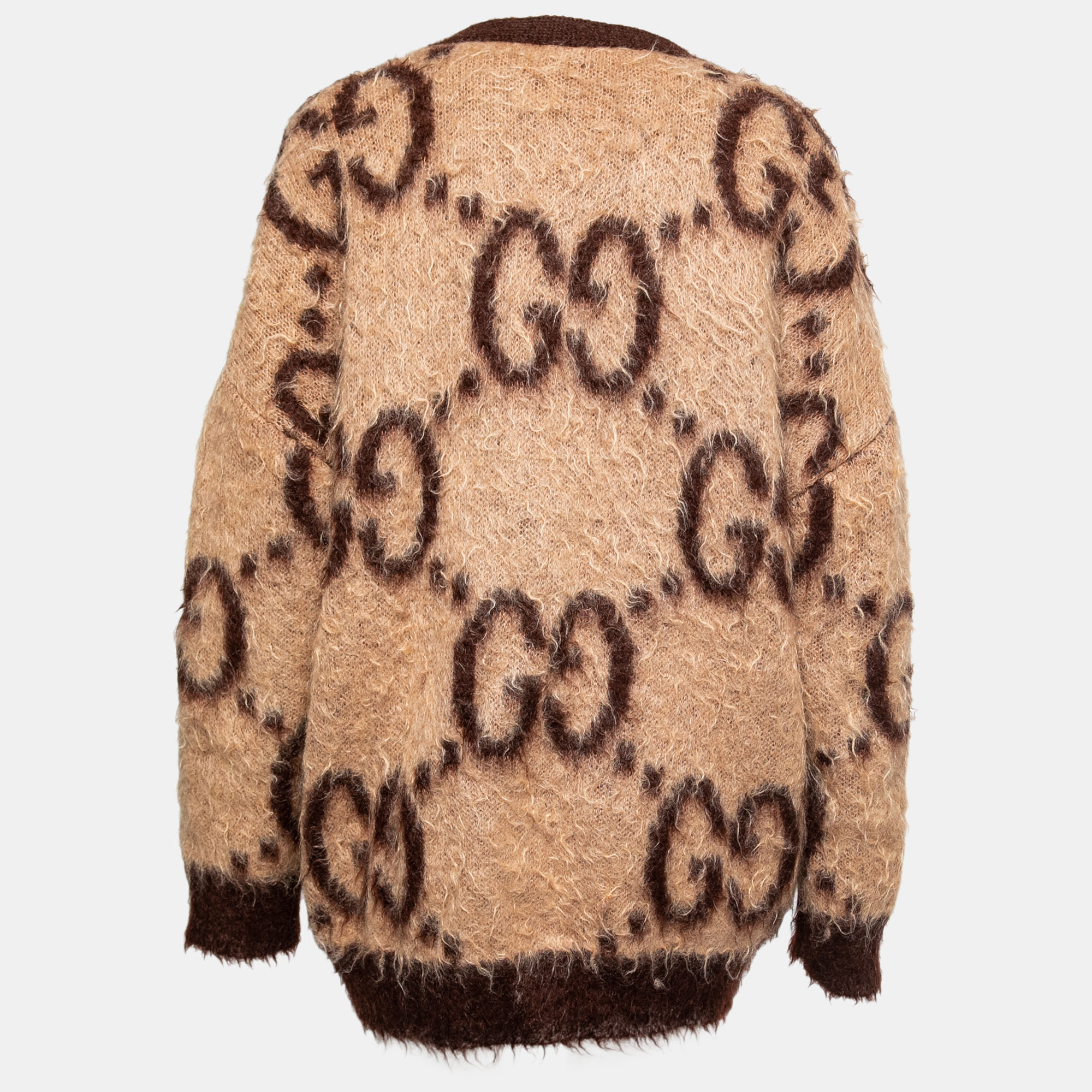 

Gucci Beige & Brown Mohair Reversible Oversized Cardigan