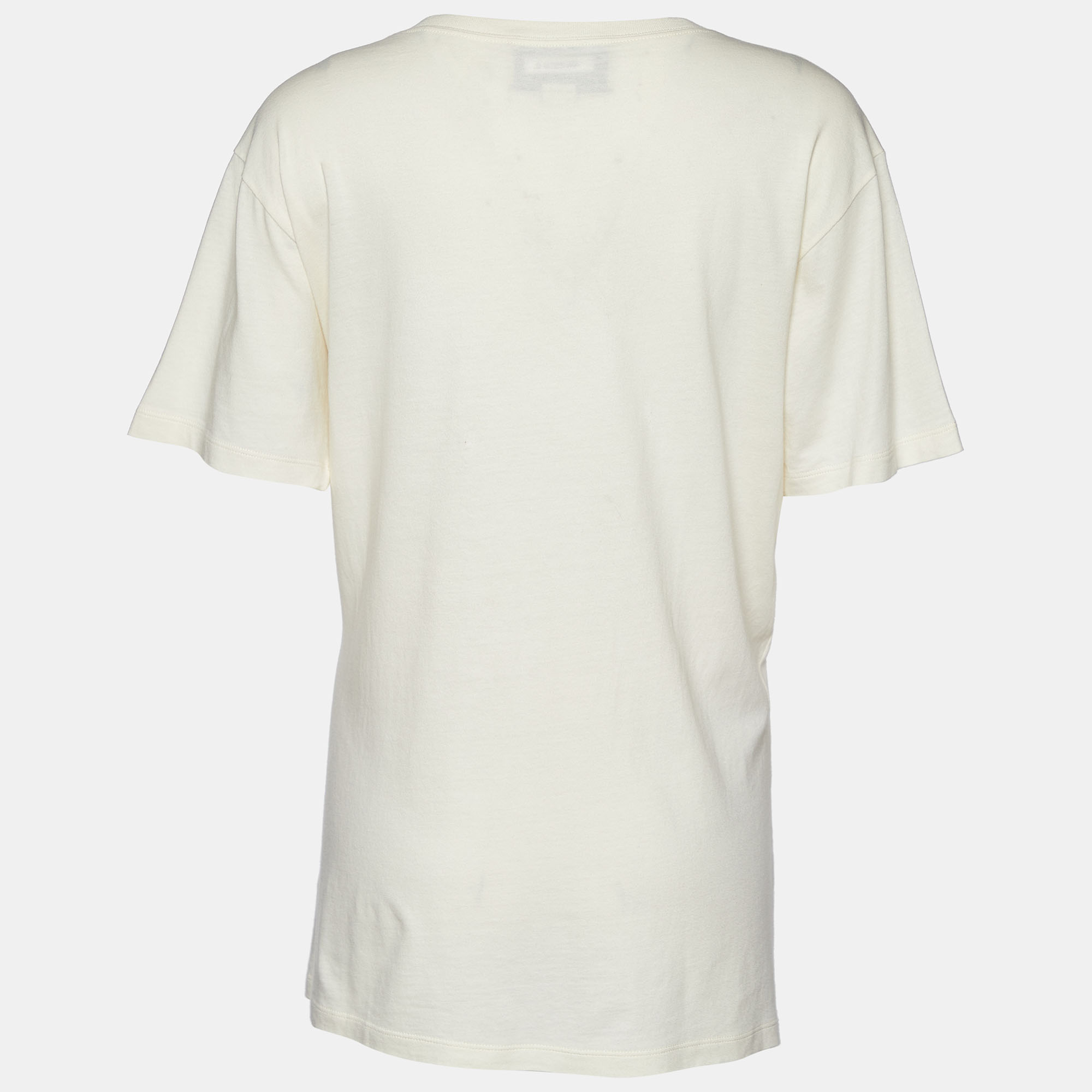 

Gucci Cream Jersey Hypnotism Print T-Shirt