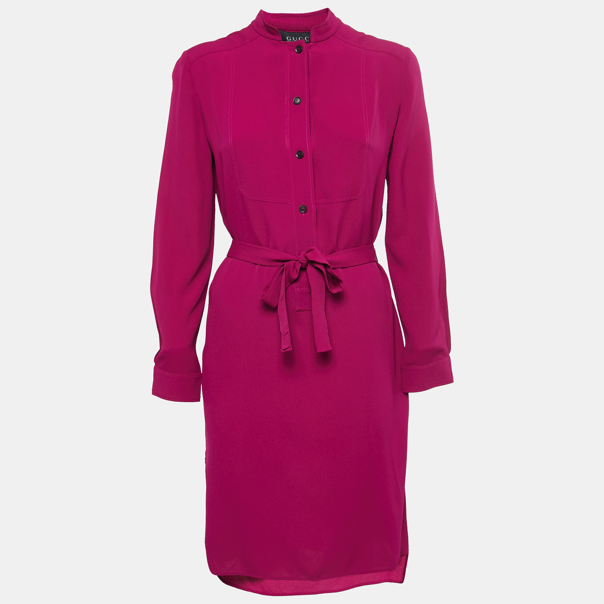 مملوكة مسبقًا Gucci Purple Silk Belted Shirt Dress M