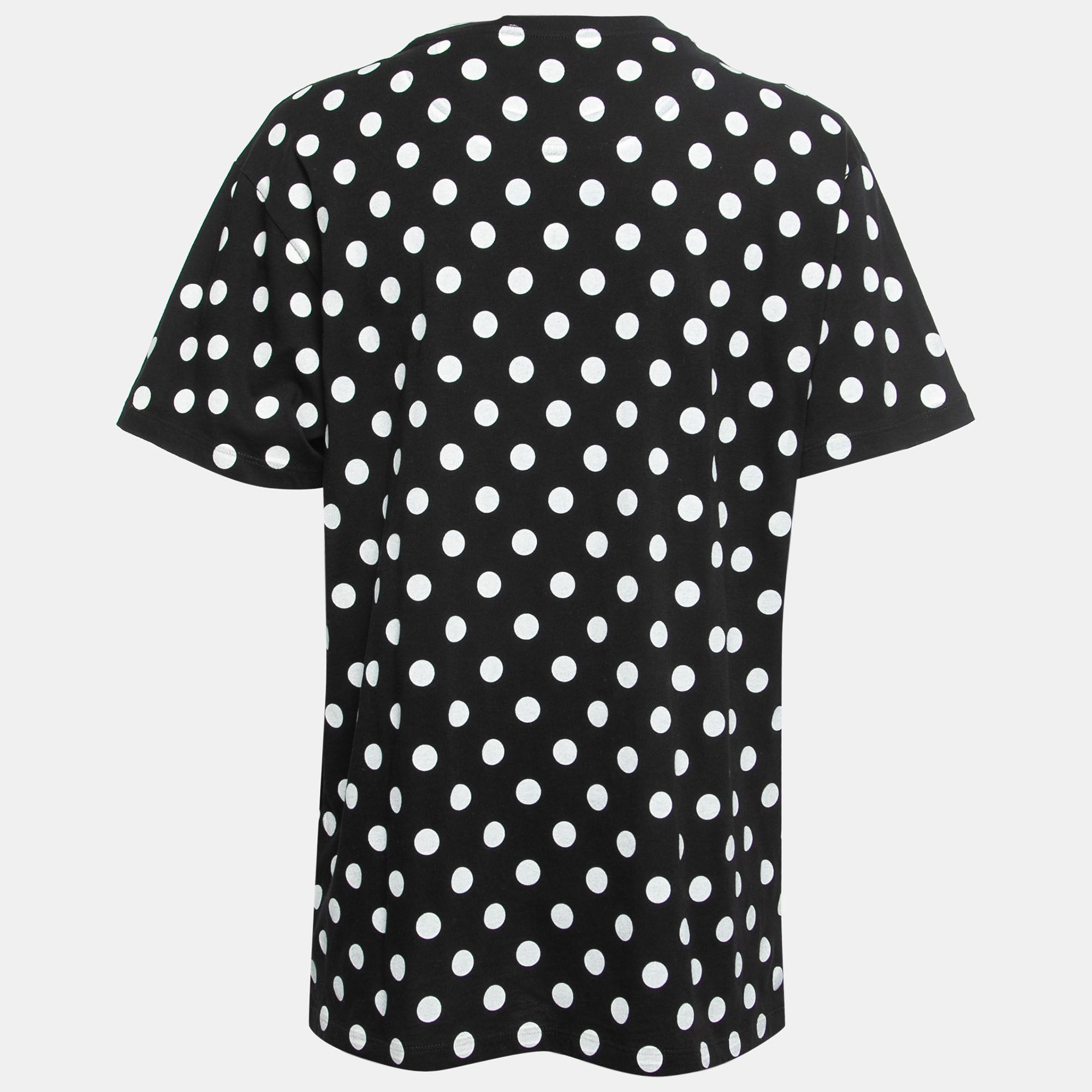 

Gucci Black Polka-Dot Print Cotton Logo T-Shirt