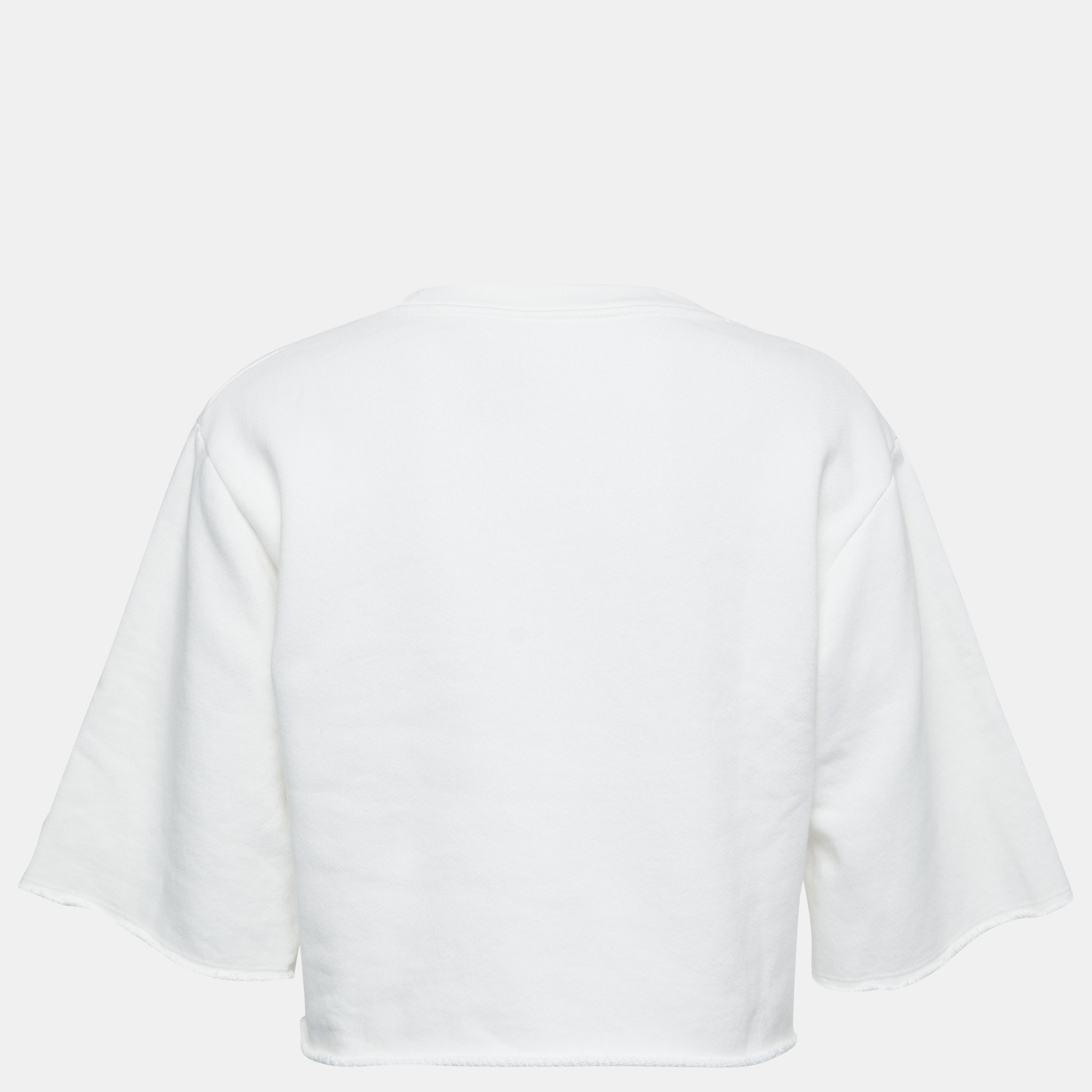 

Gucci White Glitter Hawaii Print Cotton Cropped Sweatshirt