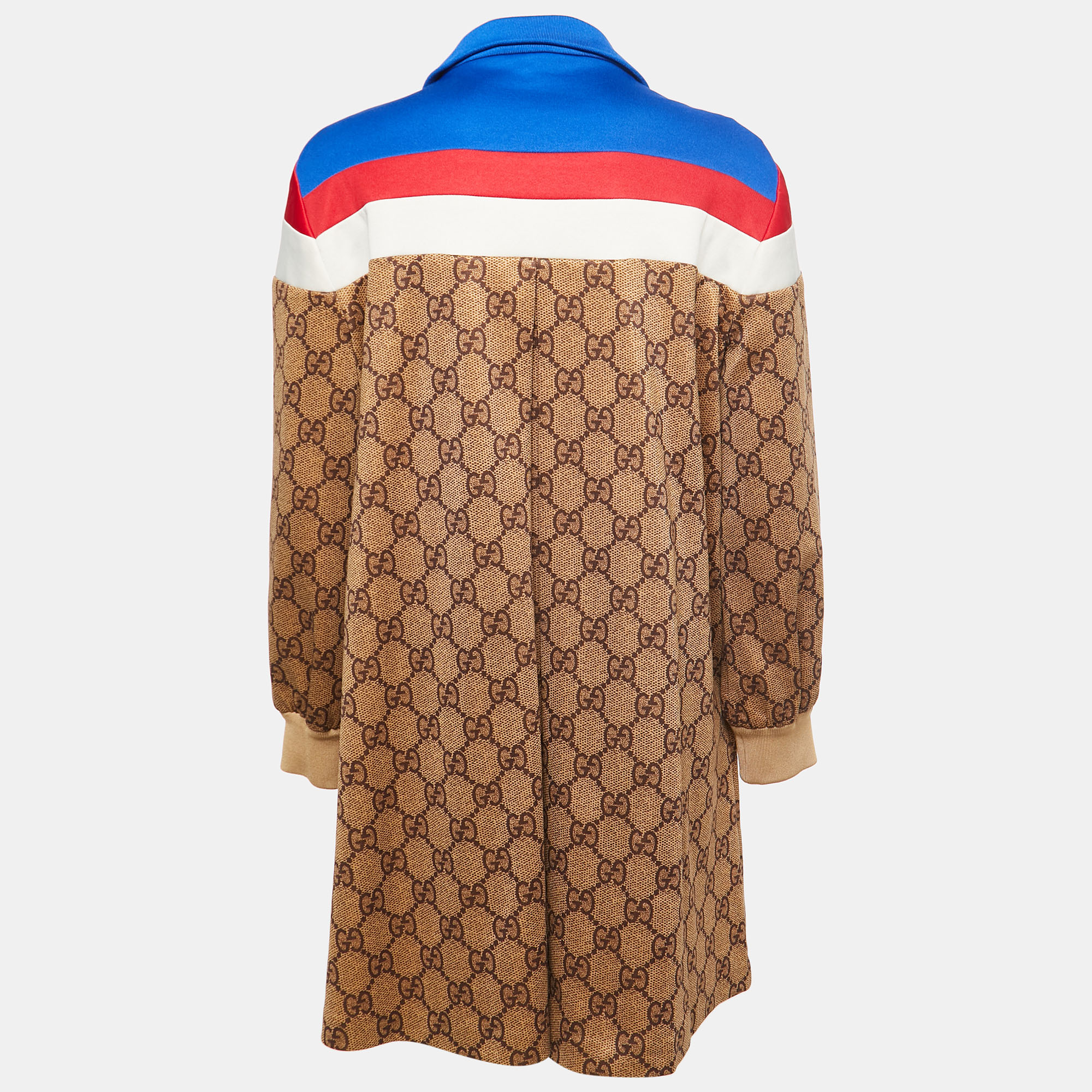 

Gucci Brown Logo Printed Jersey Jacket Dress