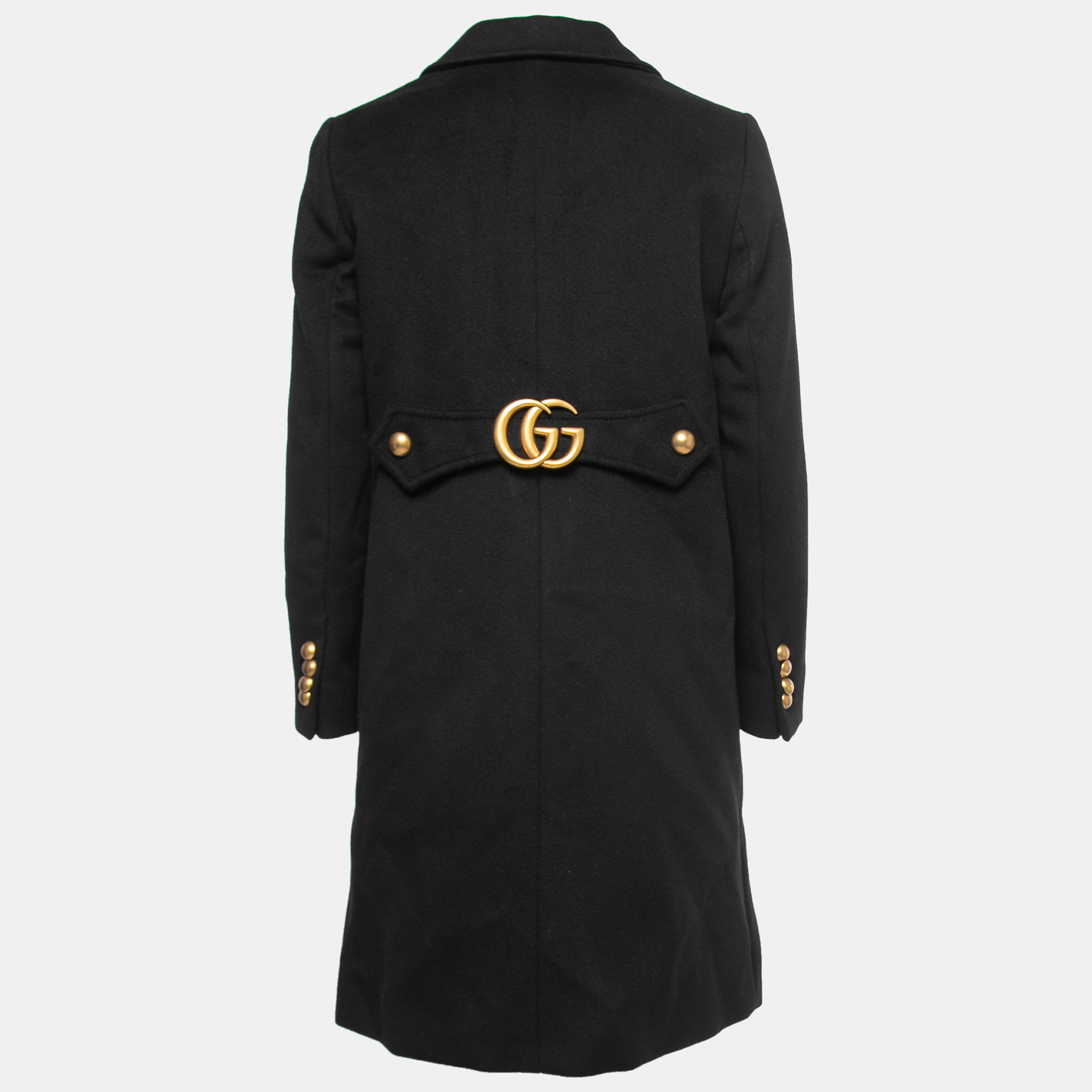 

Gucci Black Wool Double-G Detail Coat