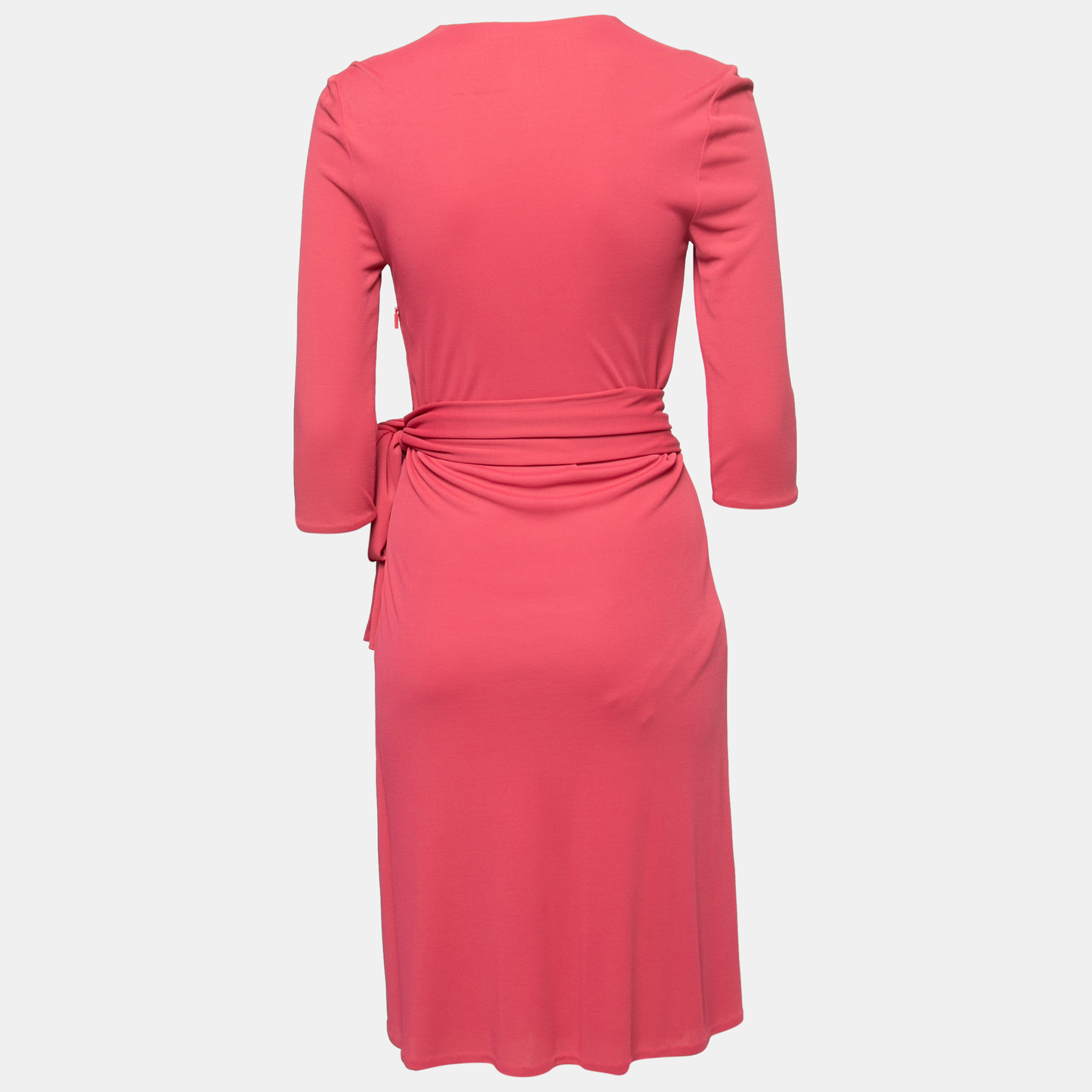 

Gucci Pink Jersey Belted Wrap Effect Midi Dress