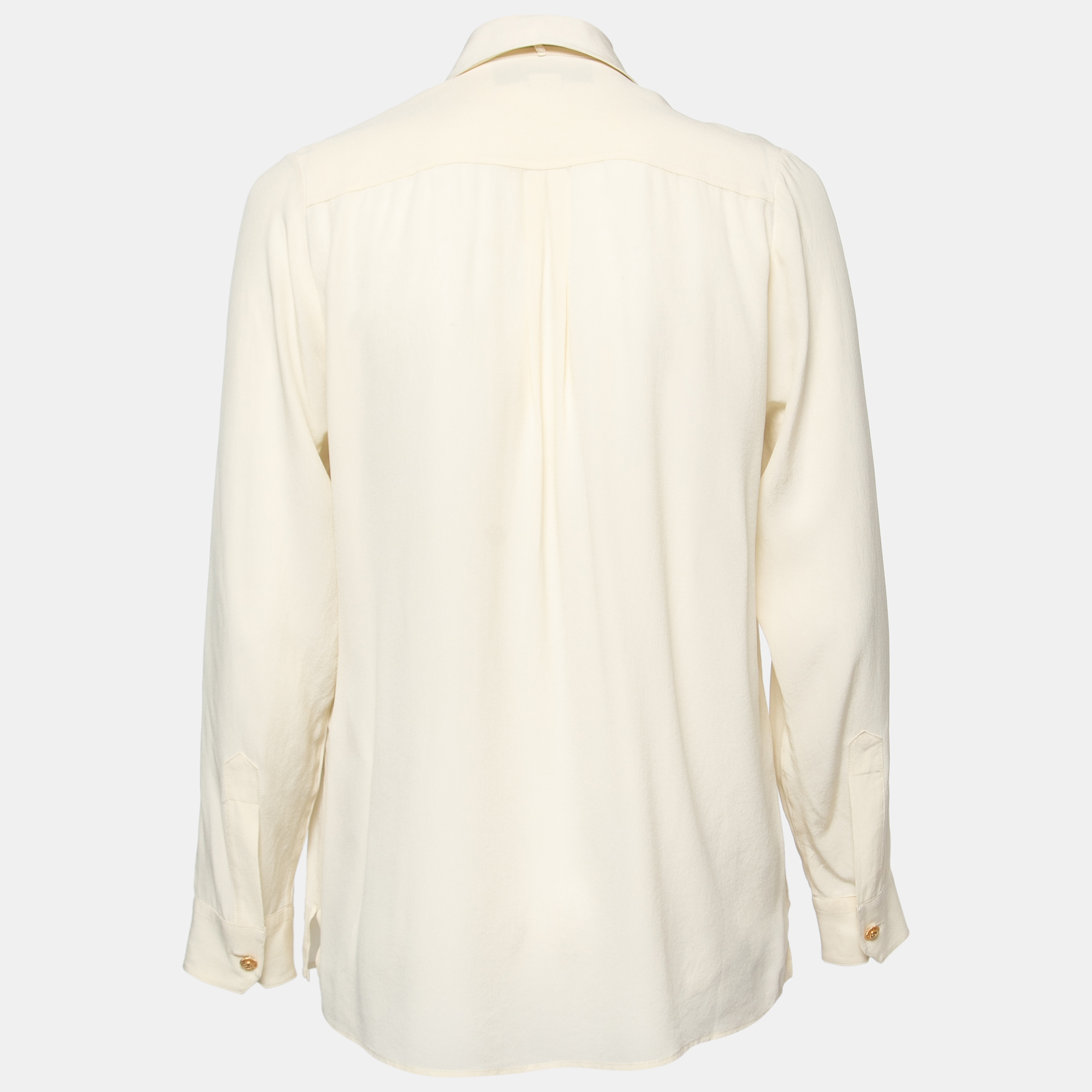 

Gucci Cream Silk Bow Tie Detail Shirt