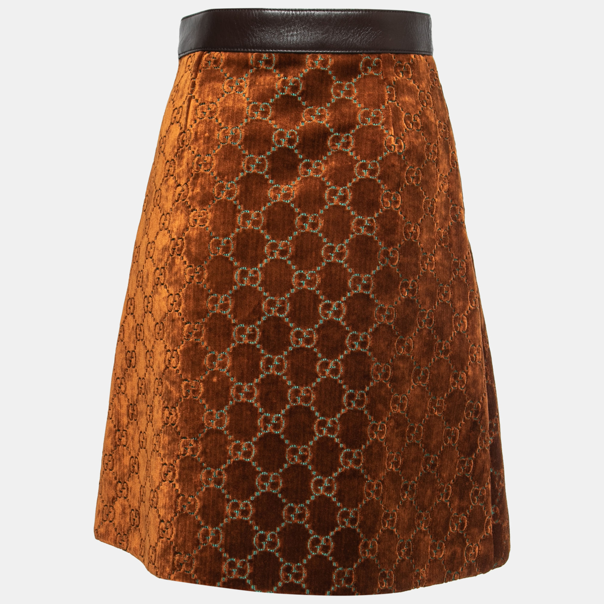 

Gucci Brown GG Velvet Midi Skirt