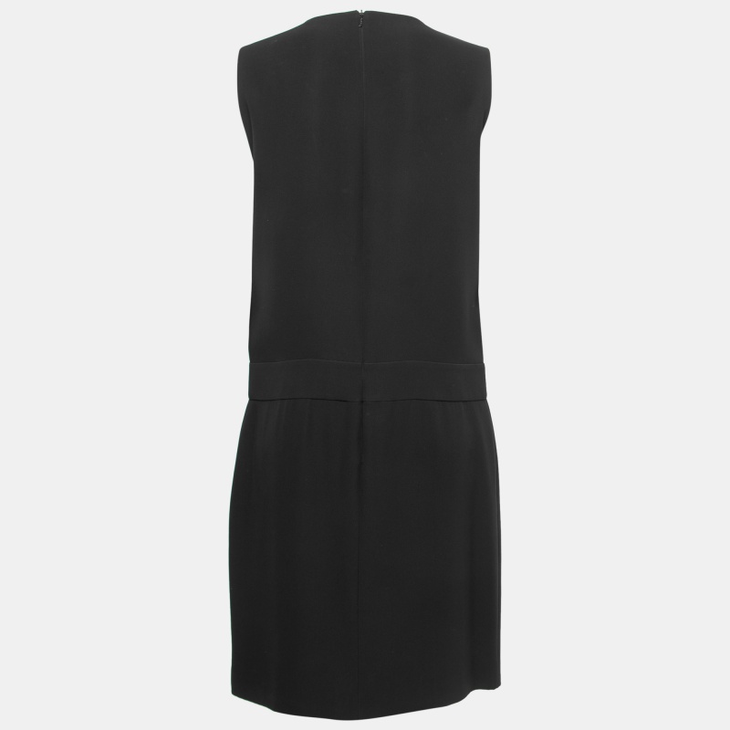 

Gucci Black Silk Chain Detail Neck Sleeveless Short Dress