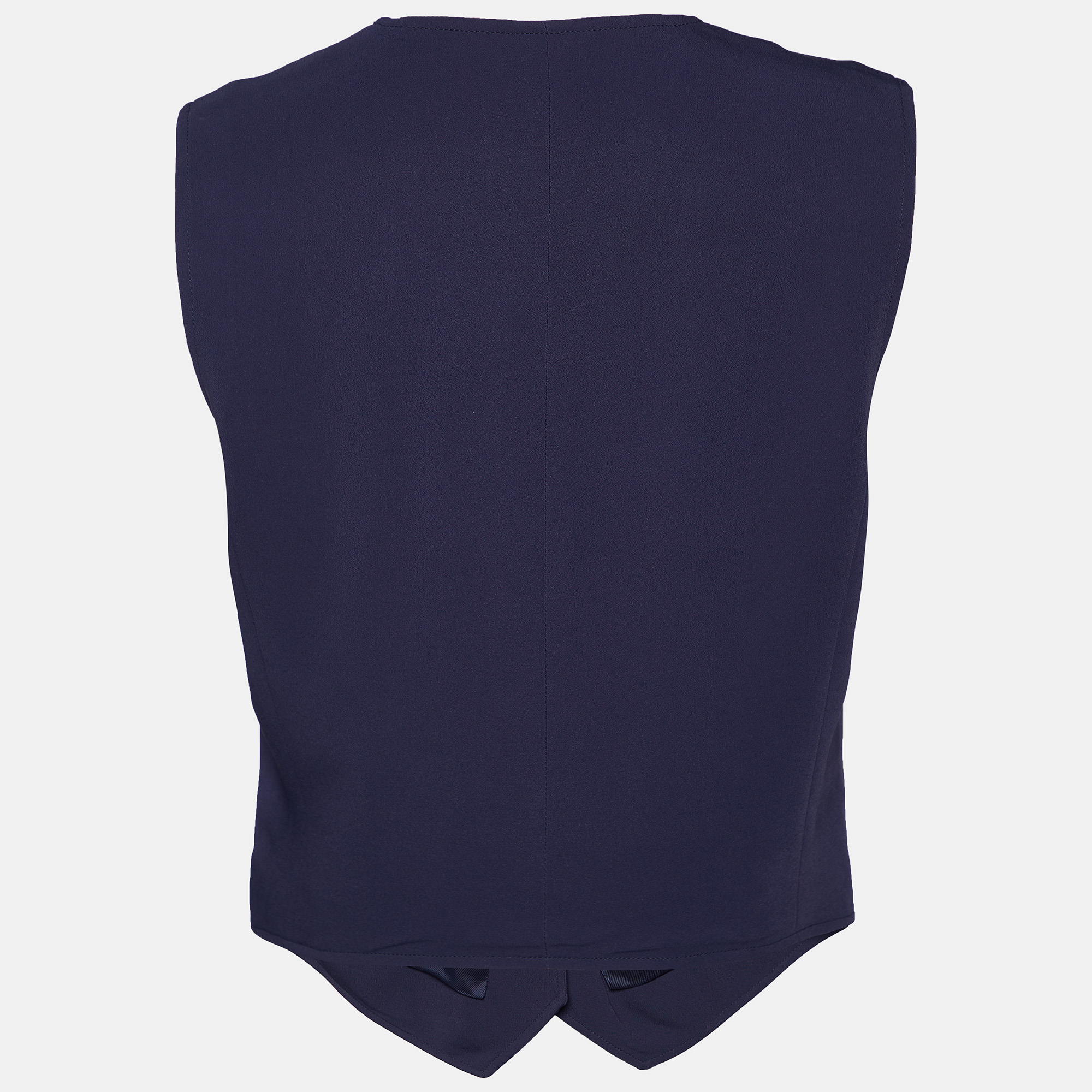 

Gucci Navy Blue Crepe Button Front Vest