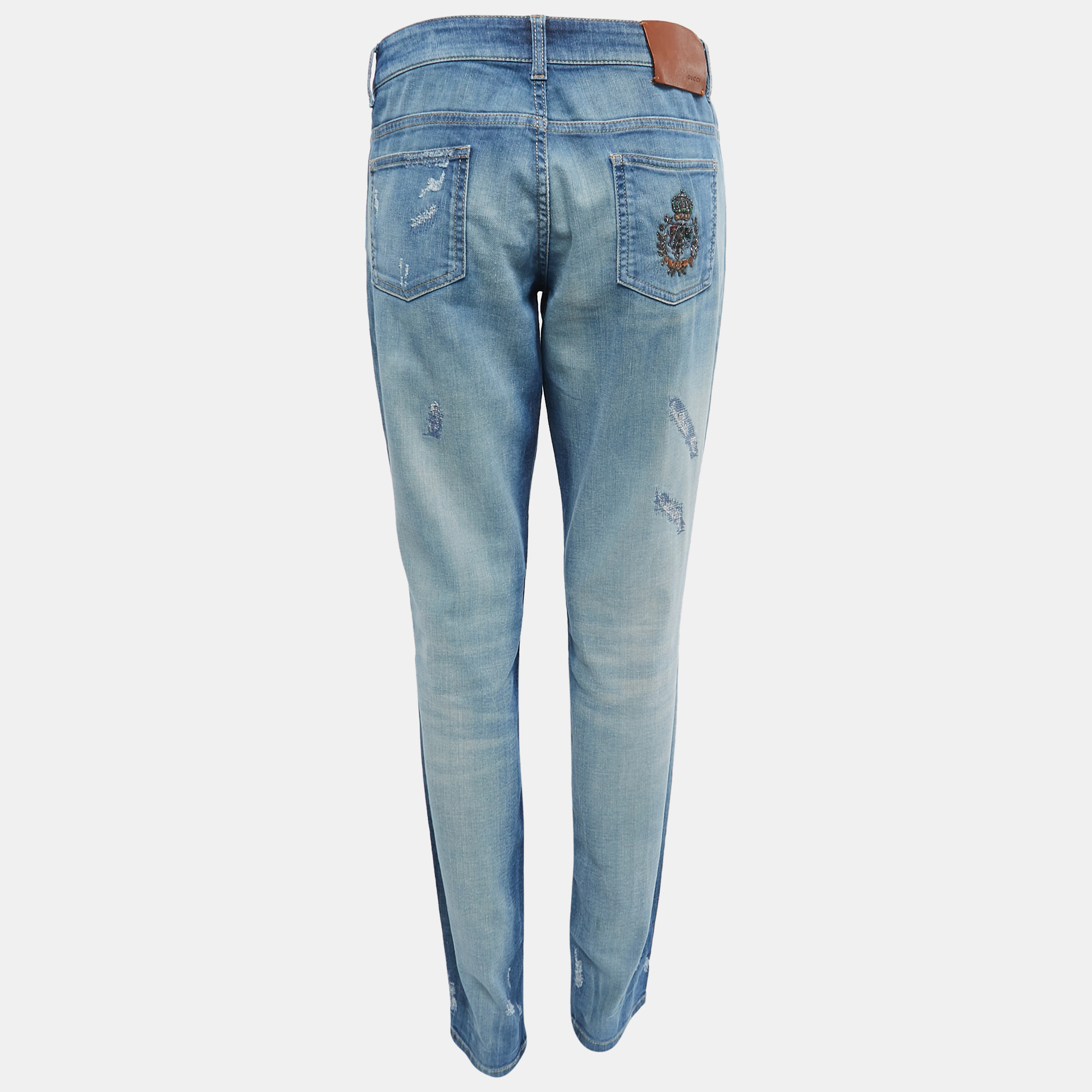 

Gucci Blue Washed & Distressed Denim Slim Fit Jeans  Waist 33