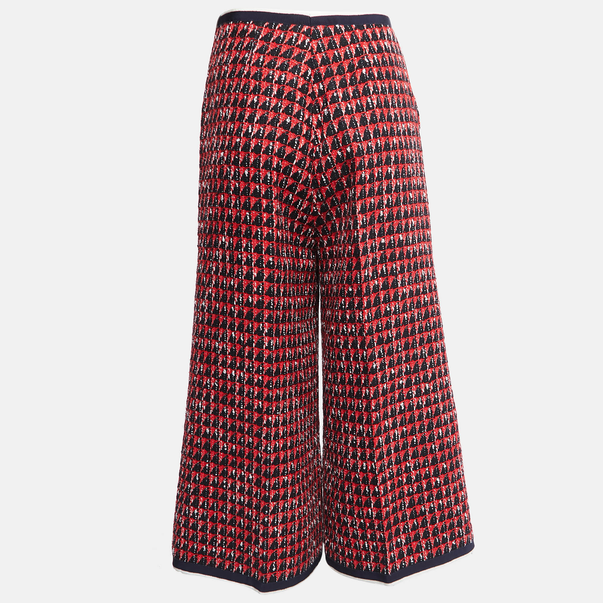 

Gucci Red/Navy Blue Tweed Wide-Leg Culottes