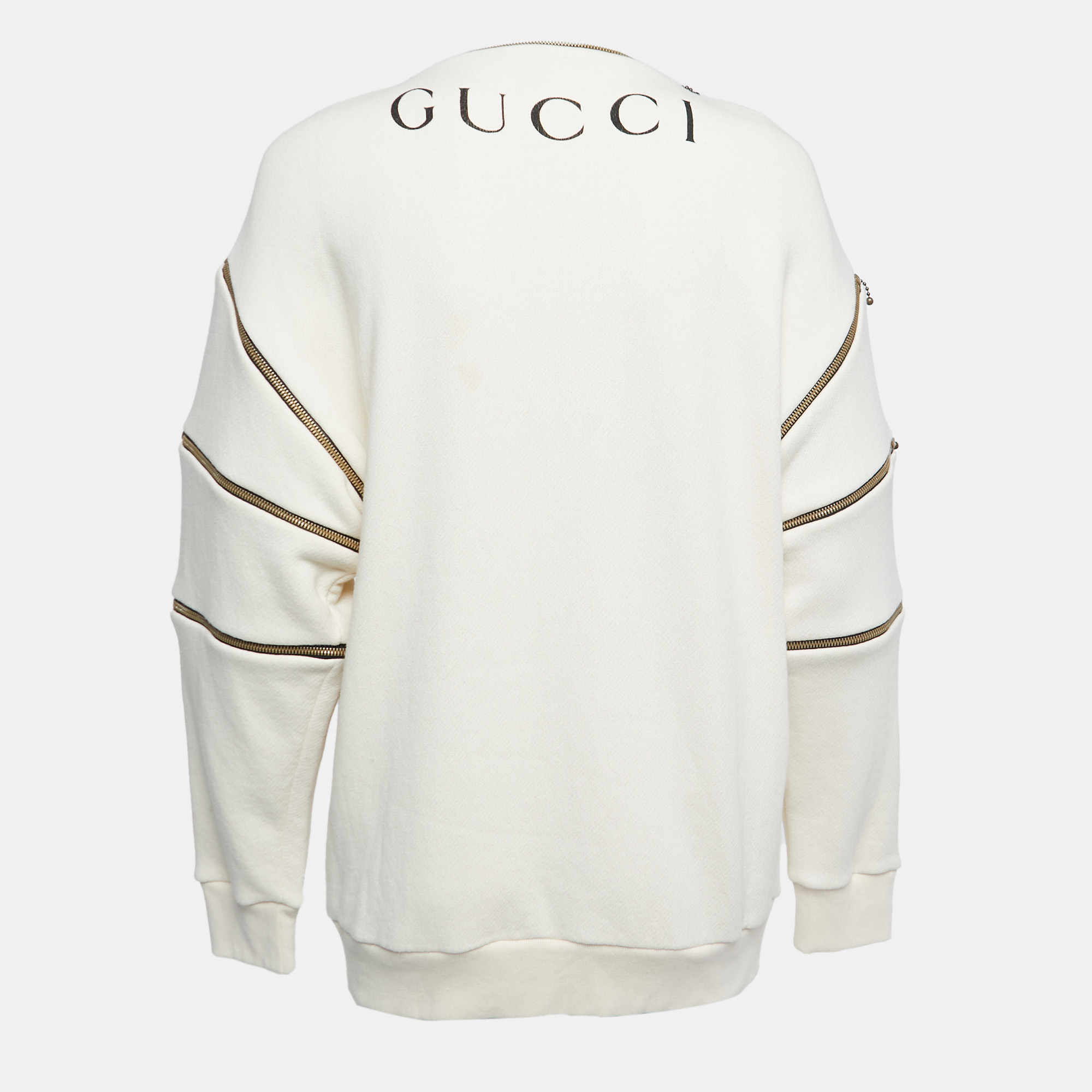 

Gucci Cream Movie Print Cotton Knit Oversized Sweatshirt