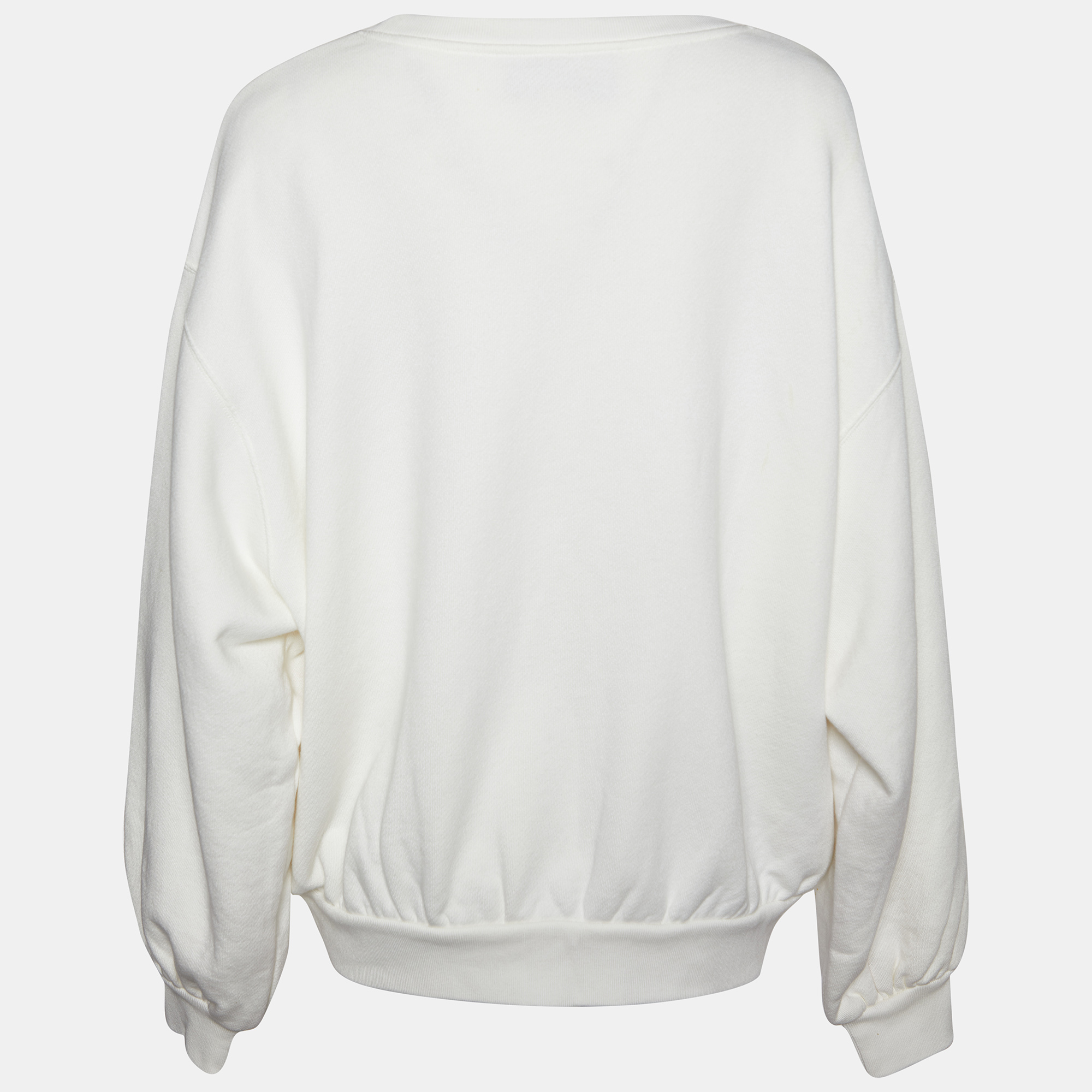 

Gucci White Tennis Embroidered Cotton Knit Round Neck Sweatshirt