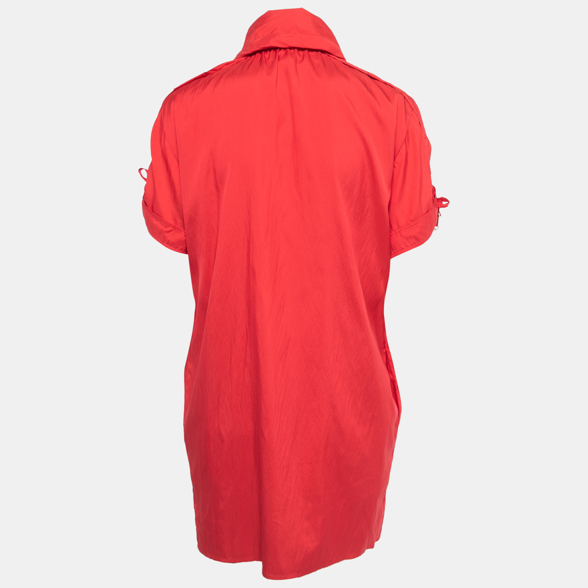 

Gucci Red Silk Blend Button Front Mini Shirt Dress