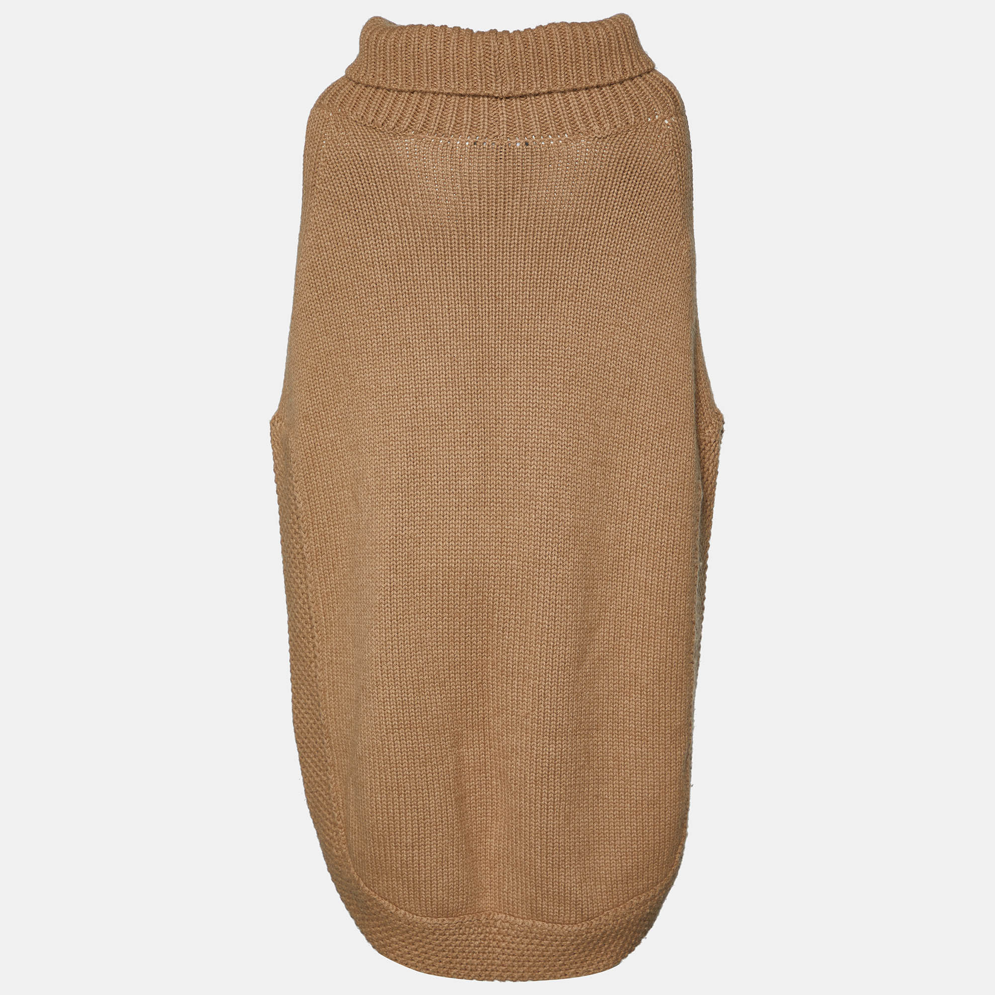 

Gucci Light Brown Camel Knit Turtleneck Poncho