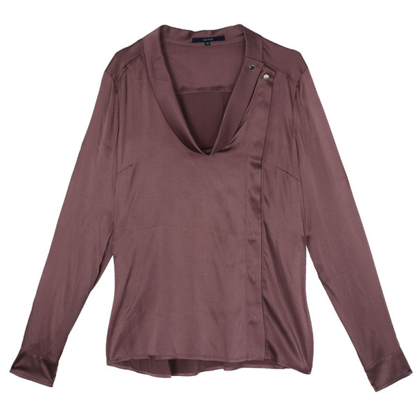 Pre Owned قميض غو�تشي حرير بني M