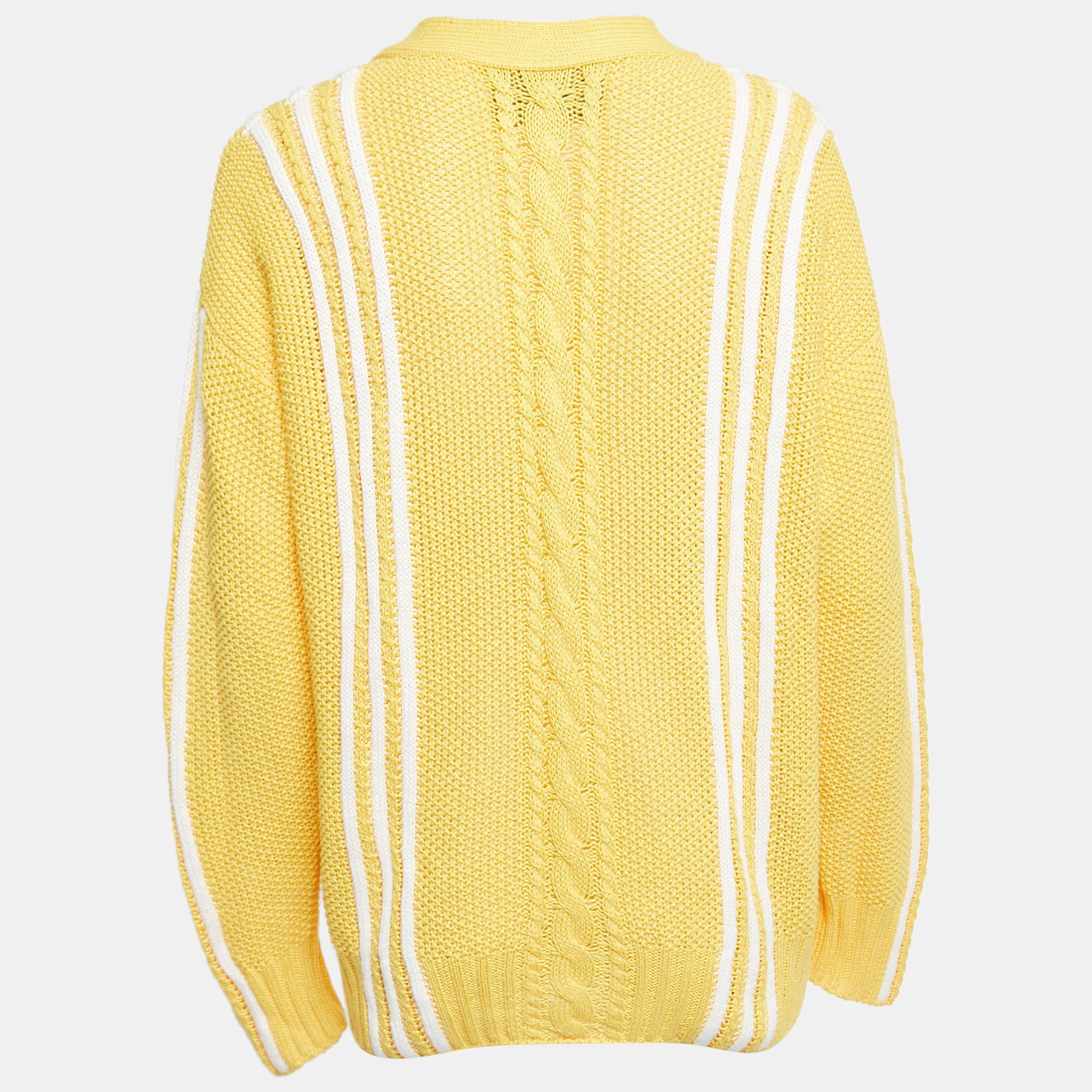 

Gucci X Adidas Yellow Knit Buttoned Oversized Cardigan