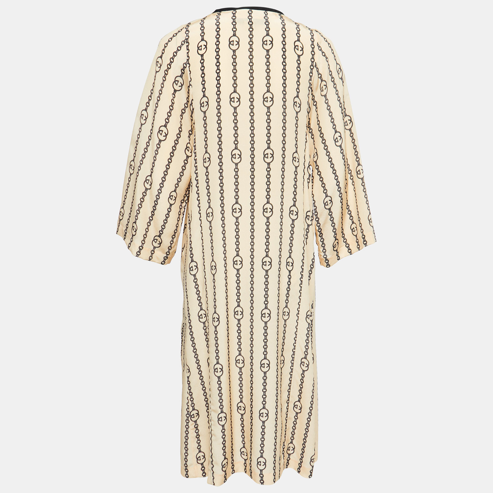 

Gucci Beige GG Chain Print Silk Midi Kaftan