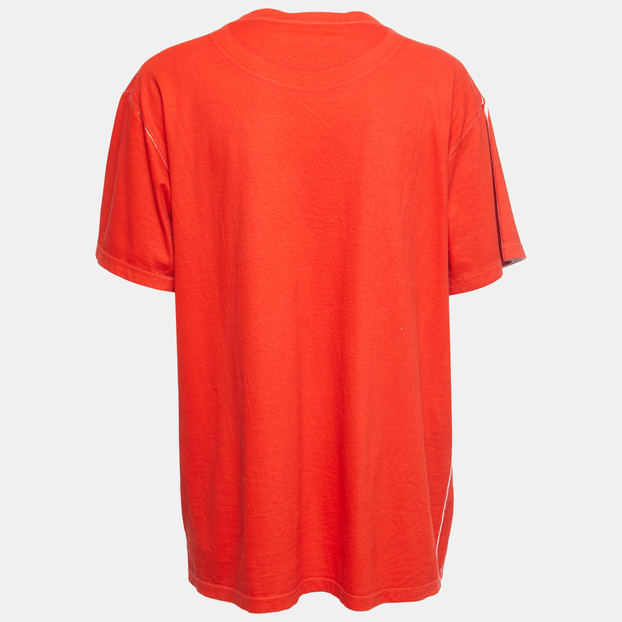 

Gucci Orange Printed Cotton Crew Neck Half Sleeve T-Shirt