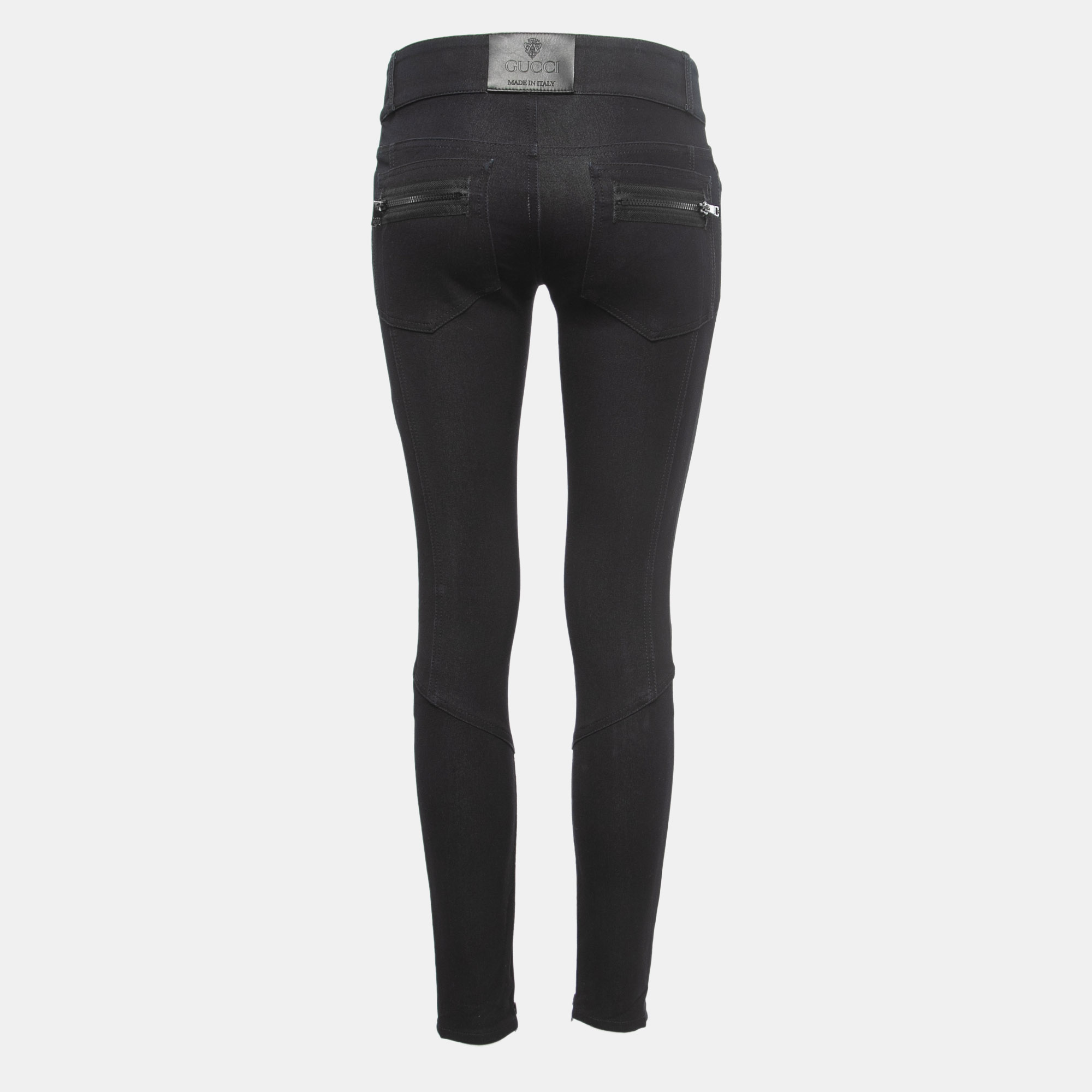 

Gucci Navy Blue Denim Zip Front Low-Rise Jeans  Waist 28