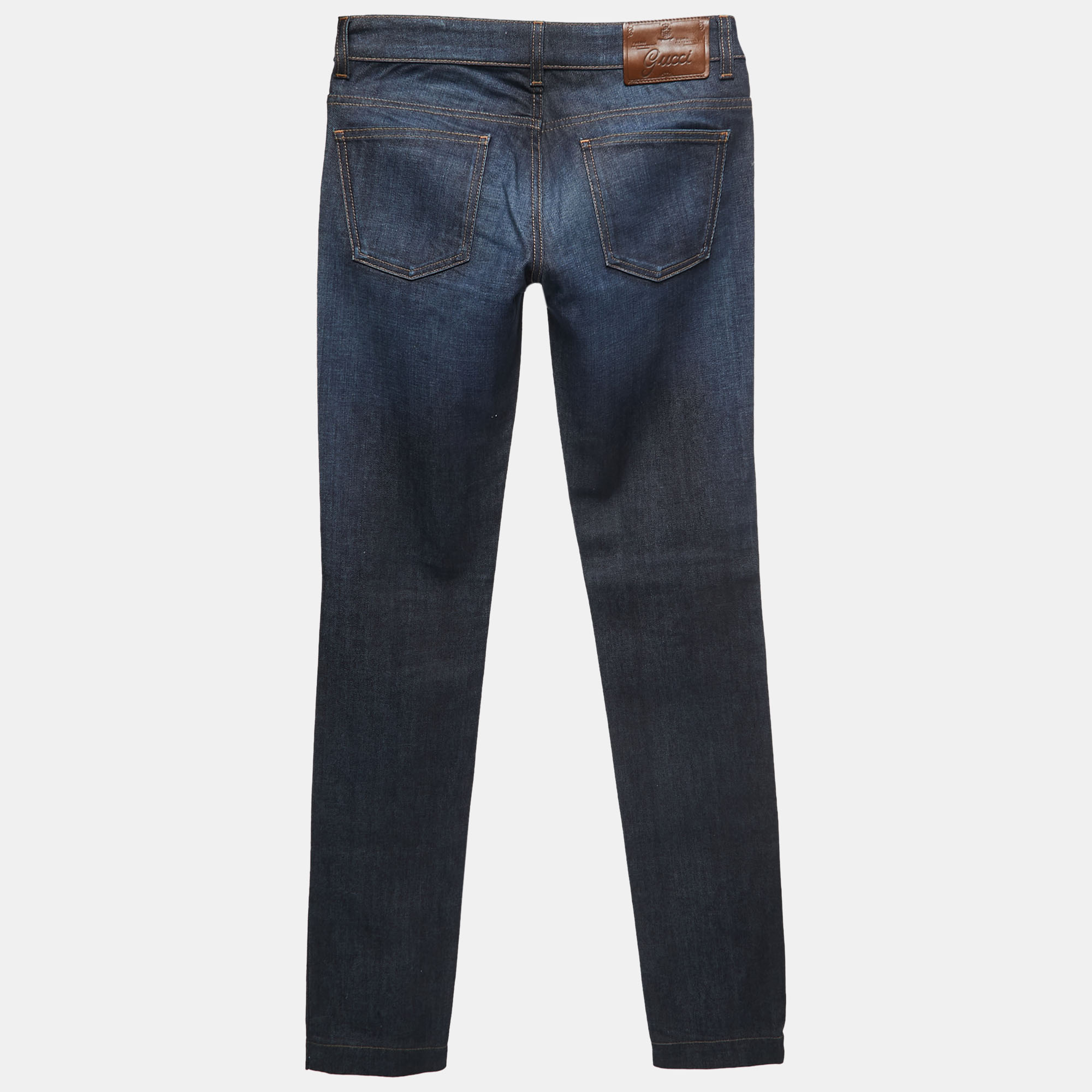

Gucci Dark Blue Denim Pocket Chain Detail Jeans  Waist 28
