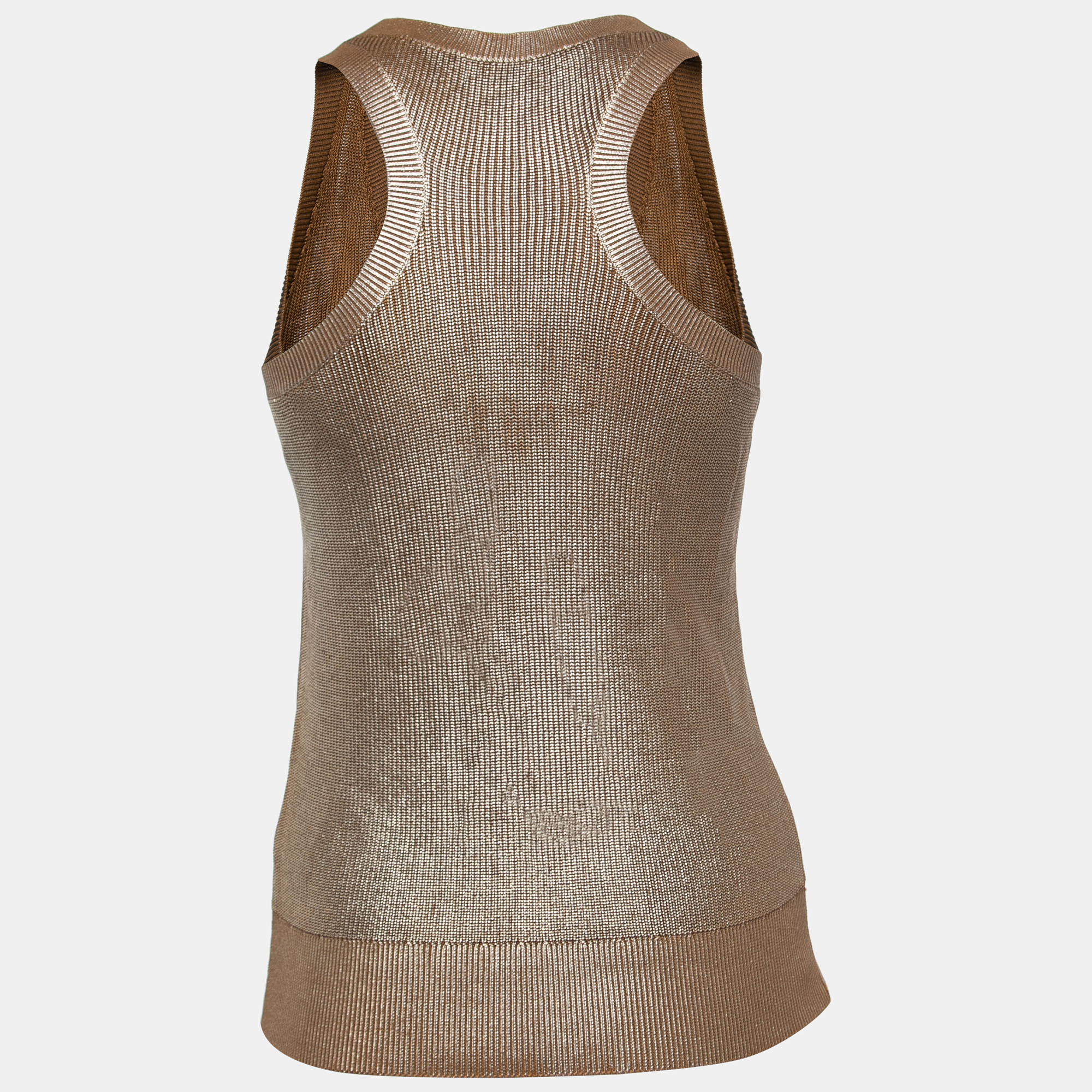 

Gucci Metallic Gold Knit Sleeveless Top