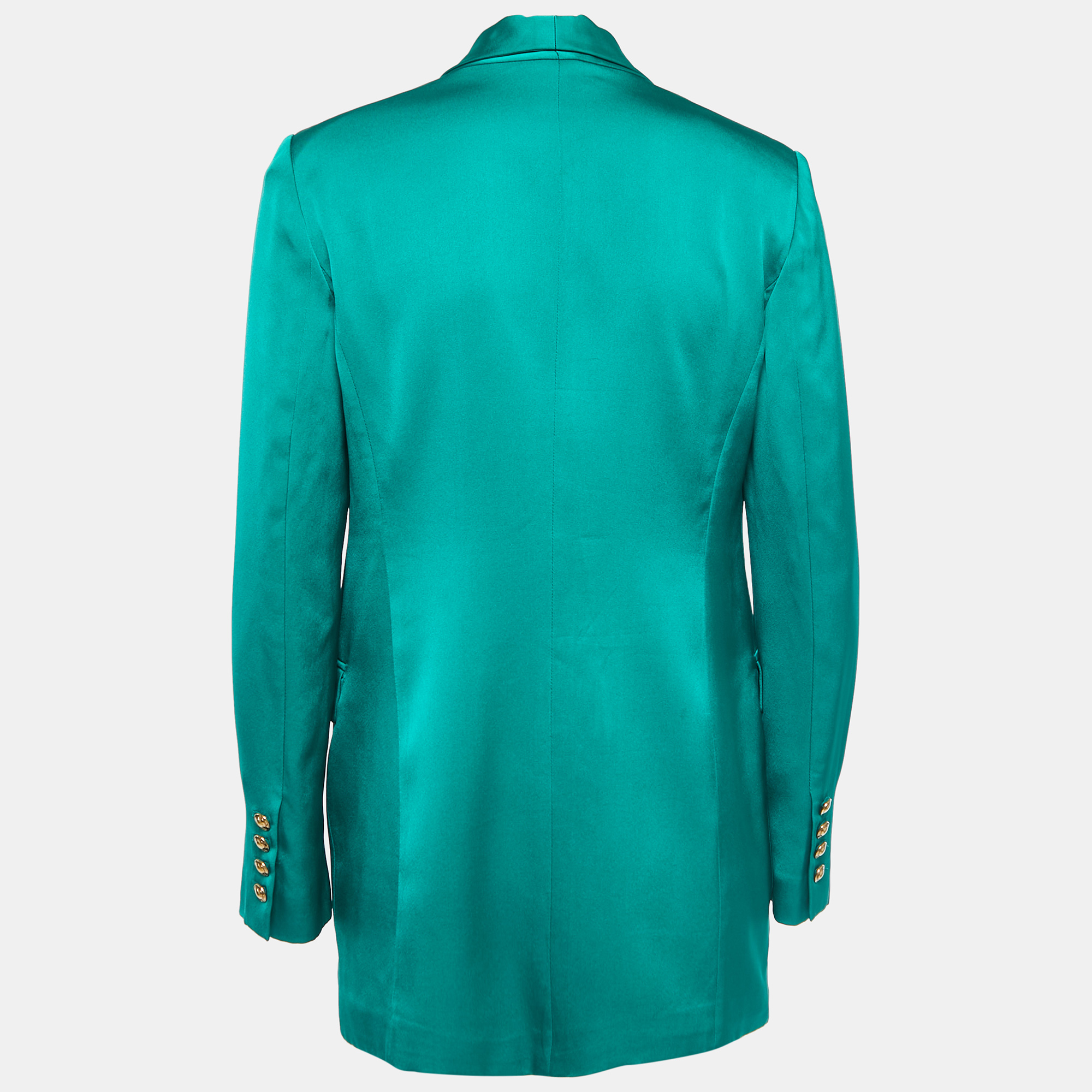 

Gucci Green Silk Satin Button Front Blazer