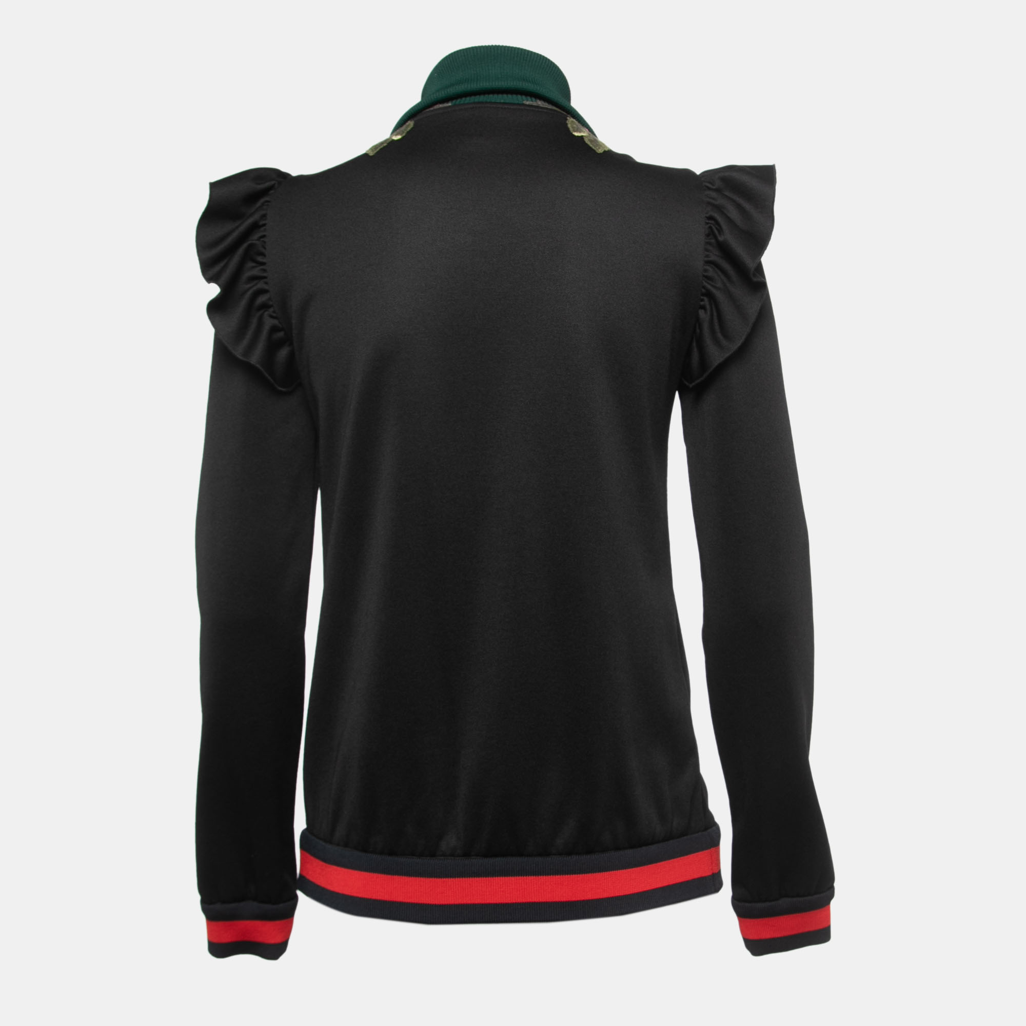 

Gucci Black Technical Jersey Embroidered Zip-Up Jacket