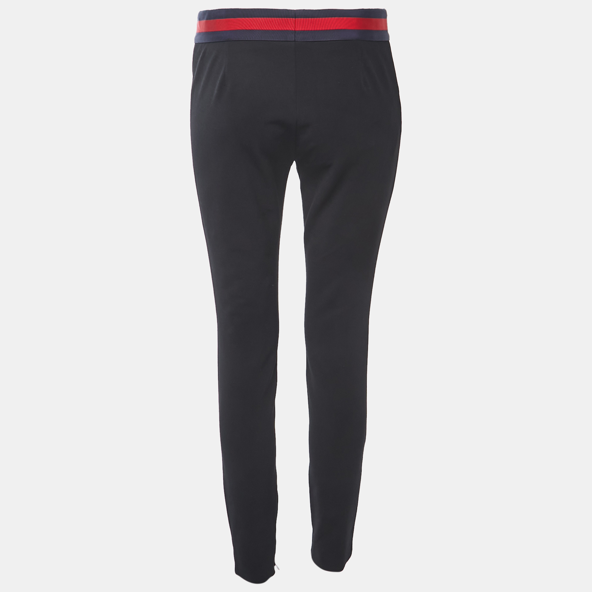 

Gucci Black Knit Web Stripe Bow Detail Trousers