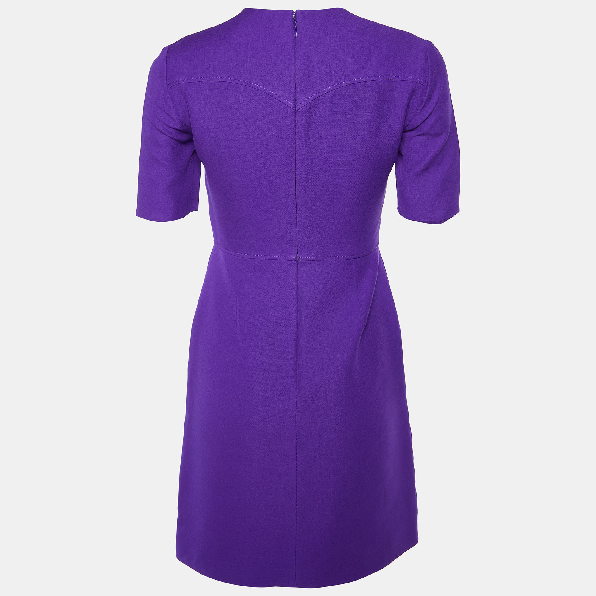 

Gucci Purple Wool Pintuck Detail Sheath Dress