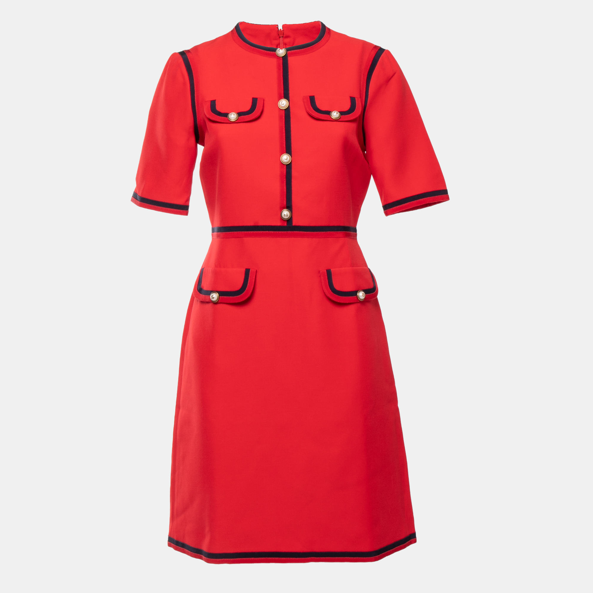 Gucci // Pink & Burgundy Mock Neck Button Dress – VSP Consignment