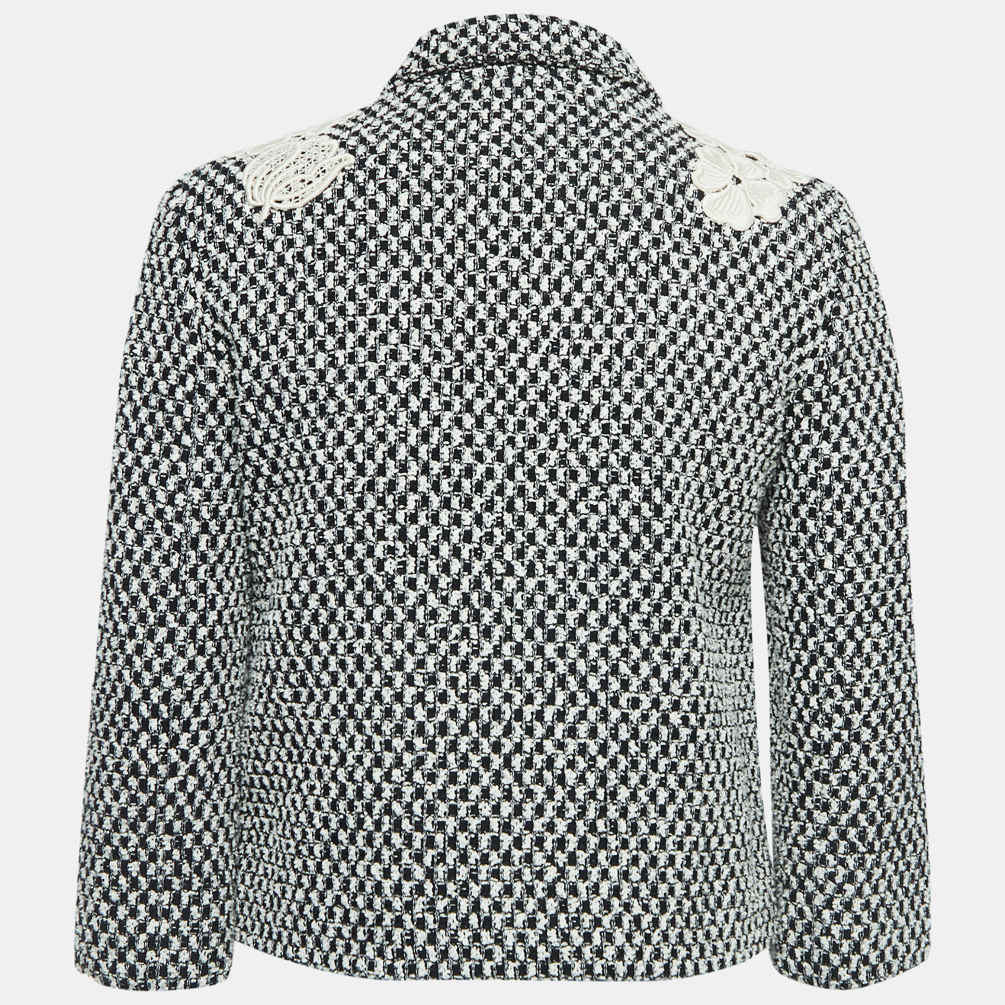 

Gucci Black/White Tweed & Macrame Jacket