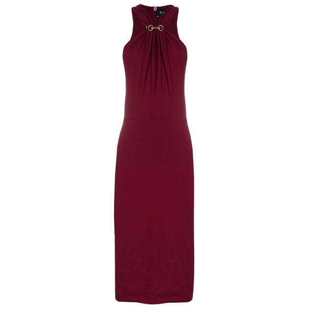 Pre Owned فستان غوتشي أحمر حمالة عنق هورسبت S