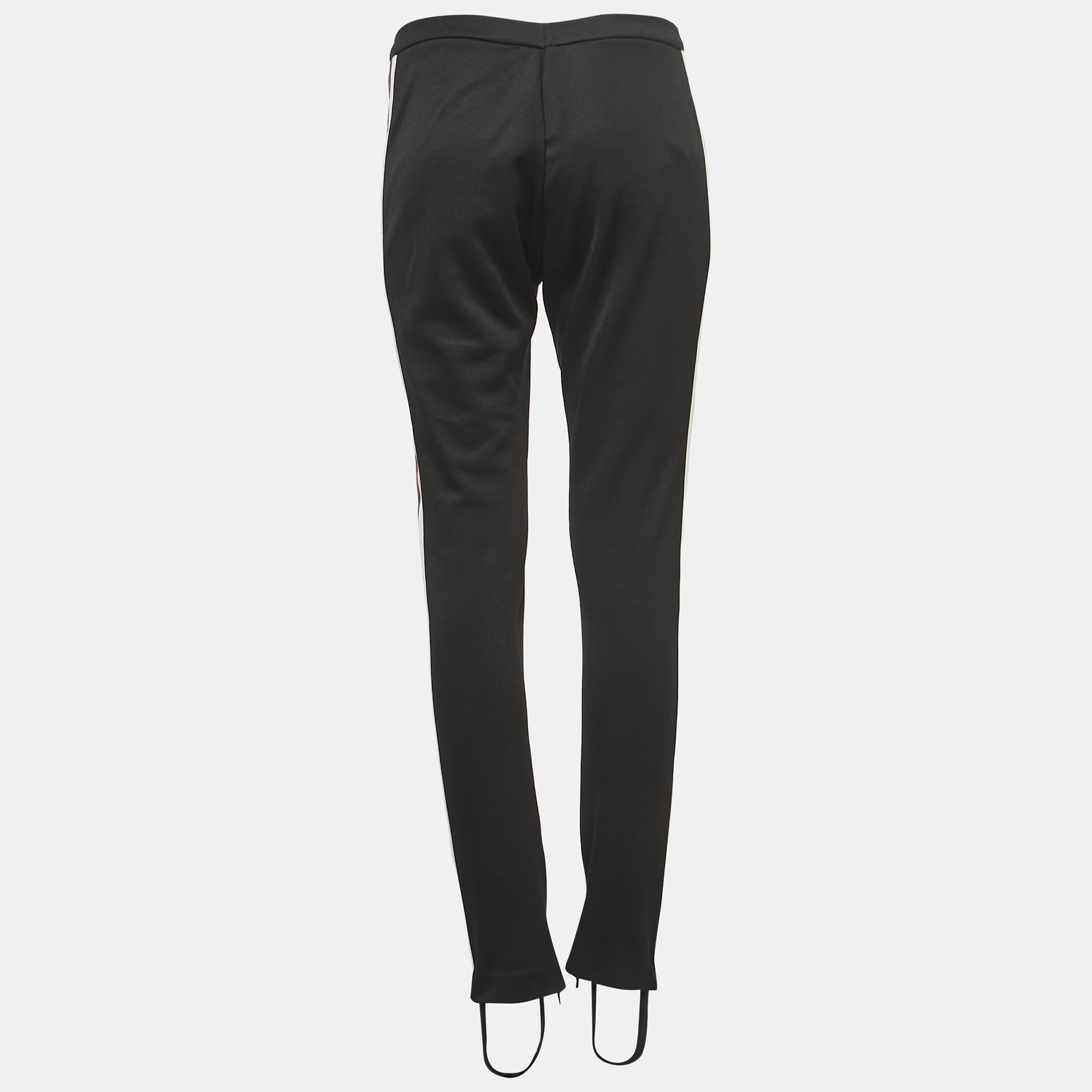 

Gucci Black Jersey Web Trim Detail Stirrup Skinny Trousers