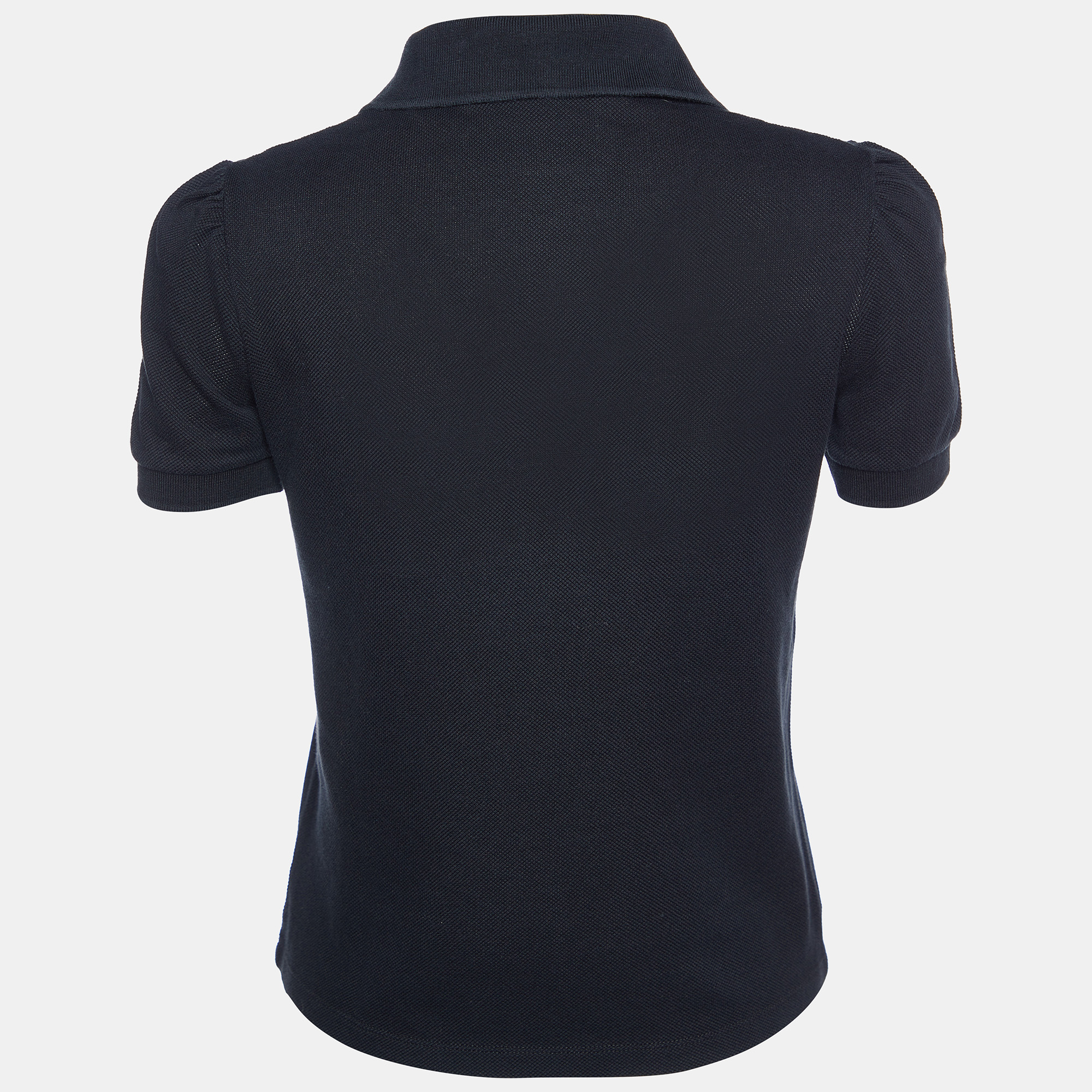 

Gucci Black Cotton Pique Cropped Polo T-Shirt