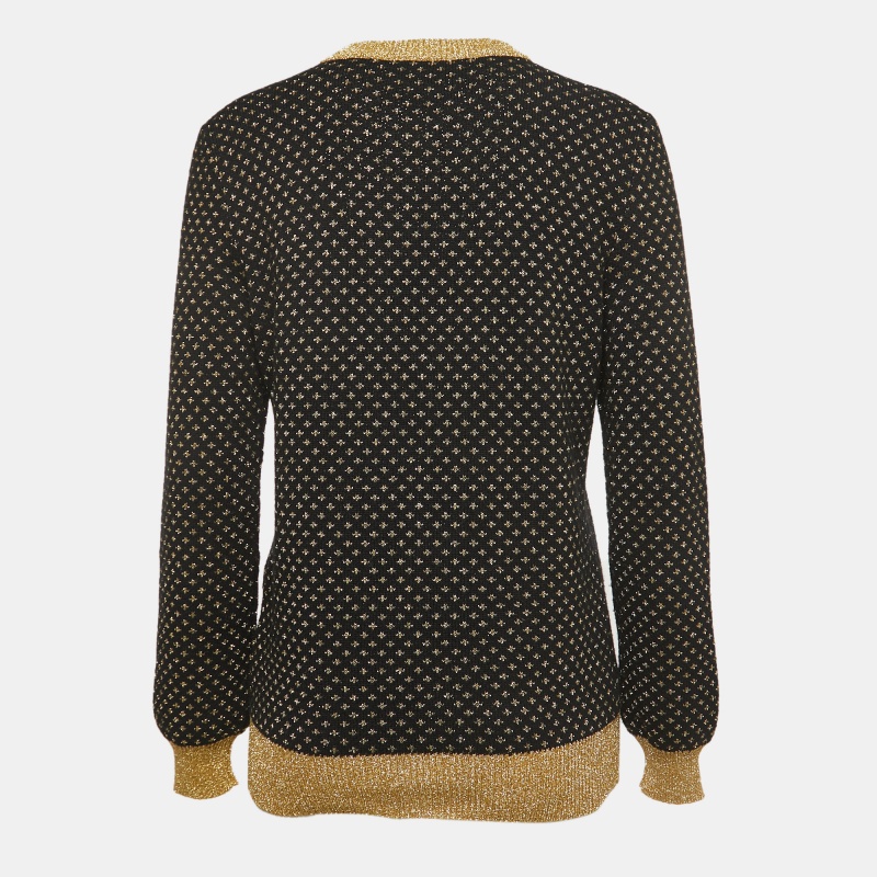 

Gucci Black Patterned Lurex Knit Guccy Sega Sweater