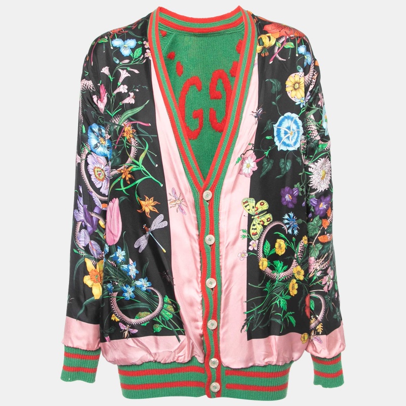 

Gucci Green Ghost Patterned Wool Reversible Cardigan