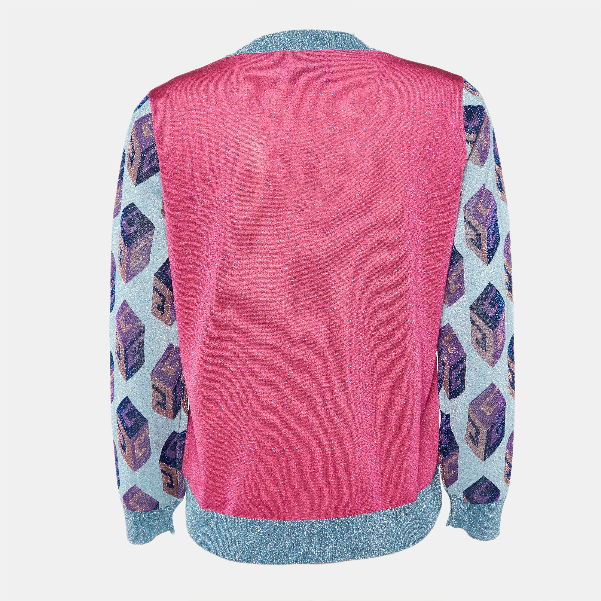 

Gucci Blue/Pink Tiger Patterned Lurex Knit Sweatshirt