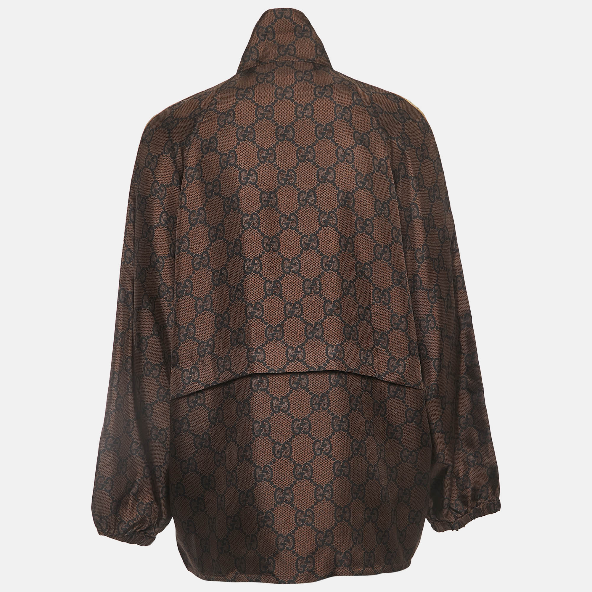 

Gucci Brown GG Supreme Silk Zip-Up Jacket