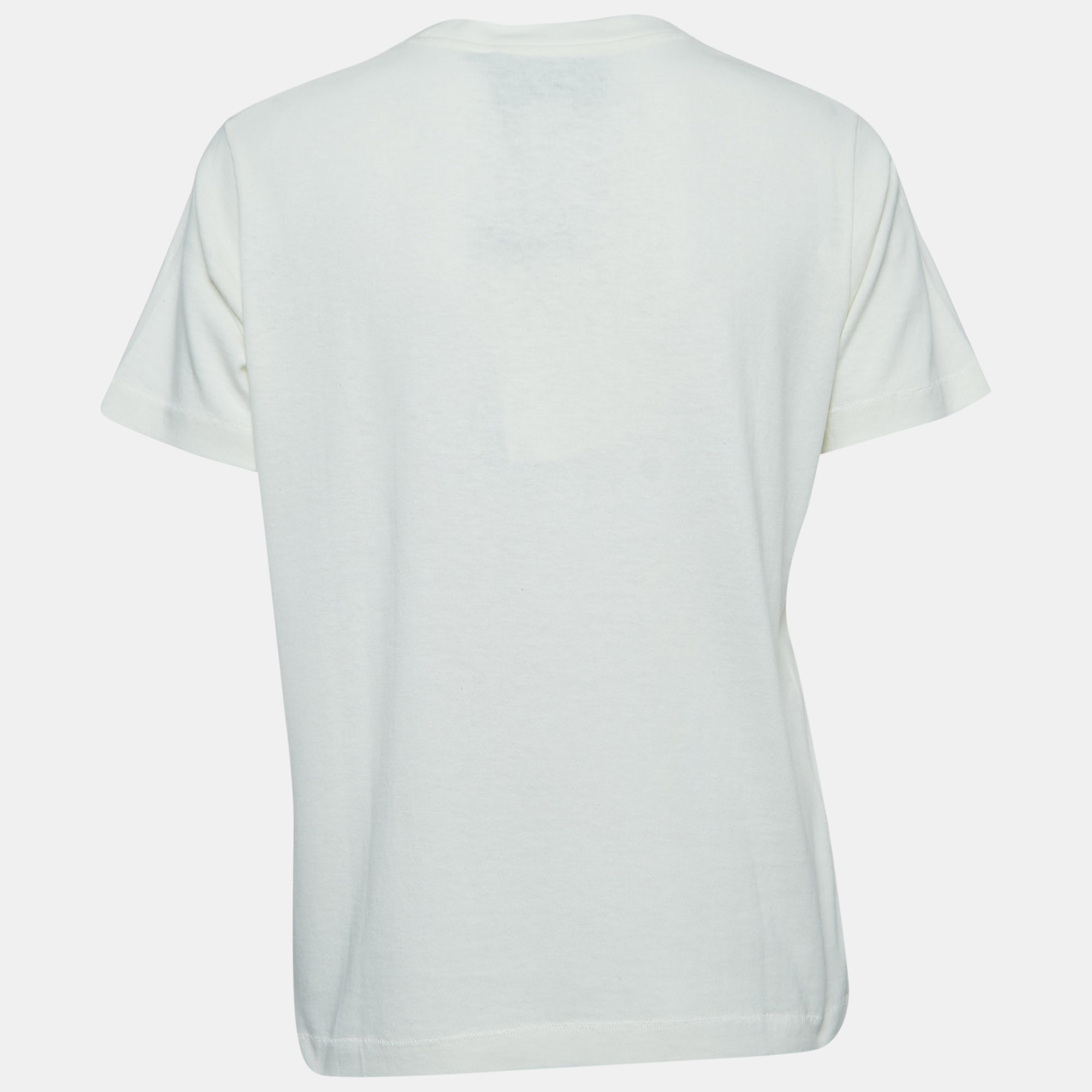 

Gucci White Cat Embroidered Cotton T-Shirt